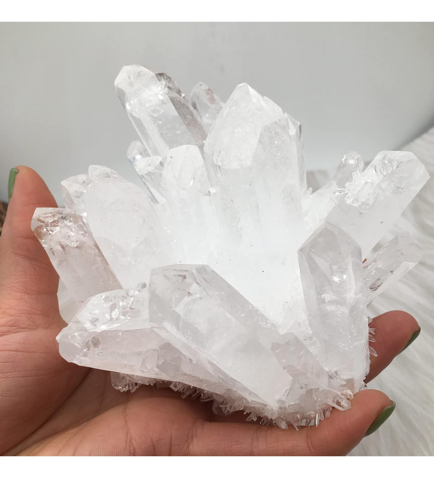 Natural Crystal Rough Natural White Transparent Cluster Stone ore demagnetization Stone Purification Decoration Can be Used for (Size : 650-750g) - Buy Online on GoSupps.com
