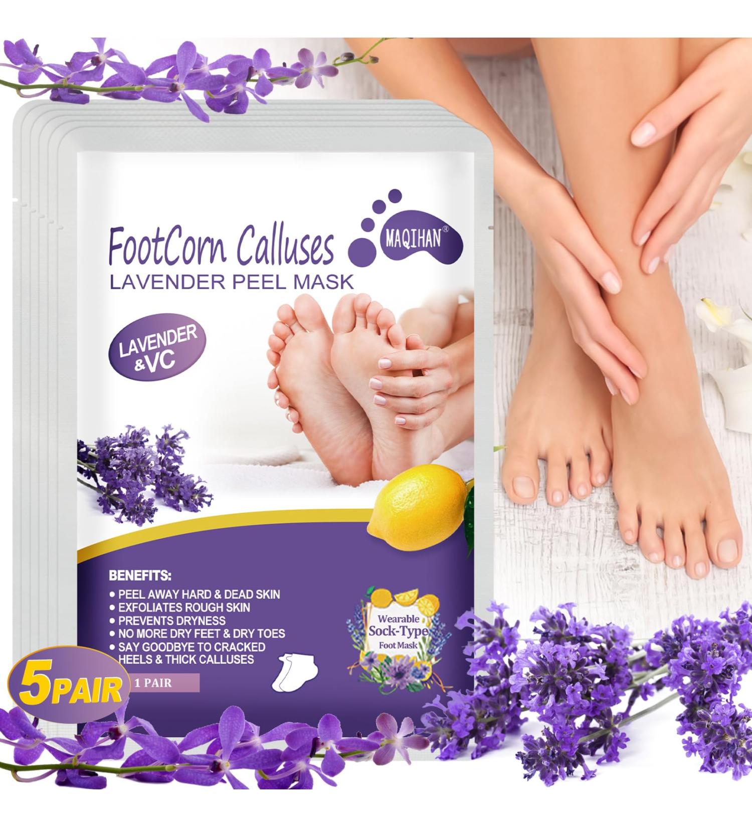 5 Pairs Foot Peeling Mask - Exfoliating Foot Mask for Dry Cracked Feet & Dead Skin Removal | Callus Treatment - Buy Online on GoSupps.com