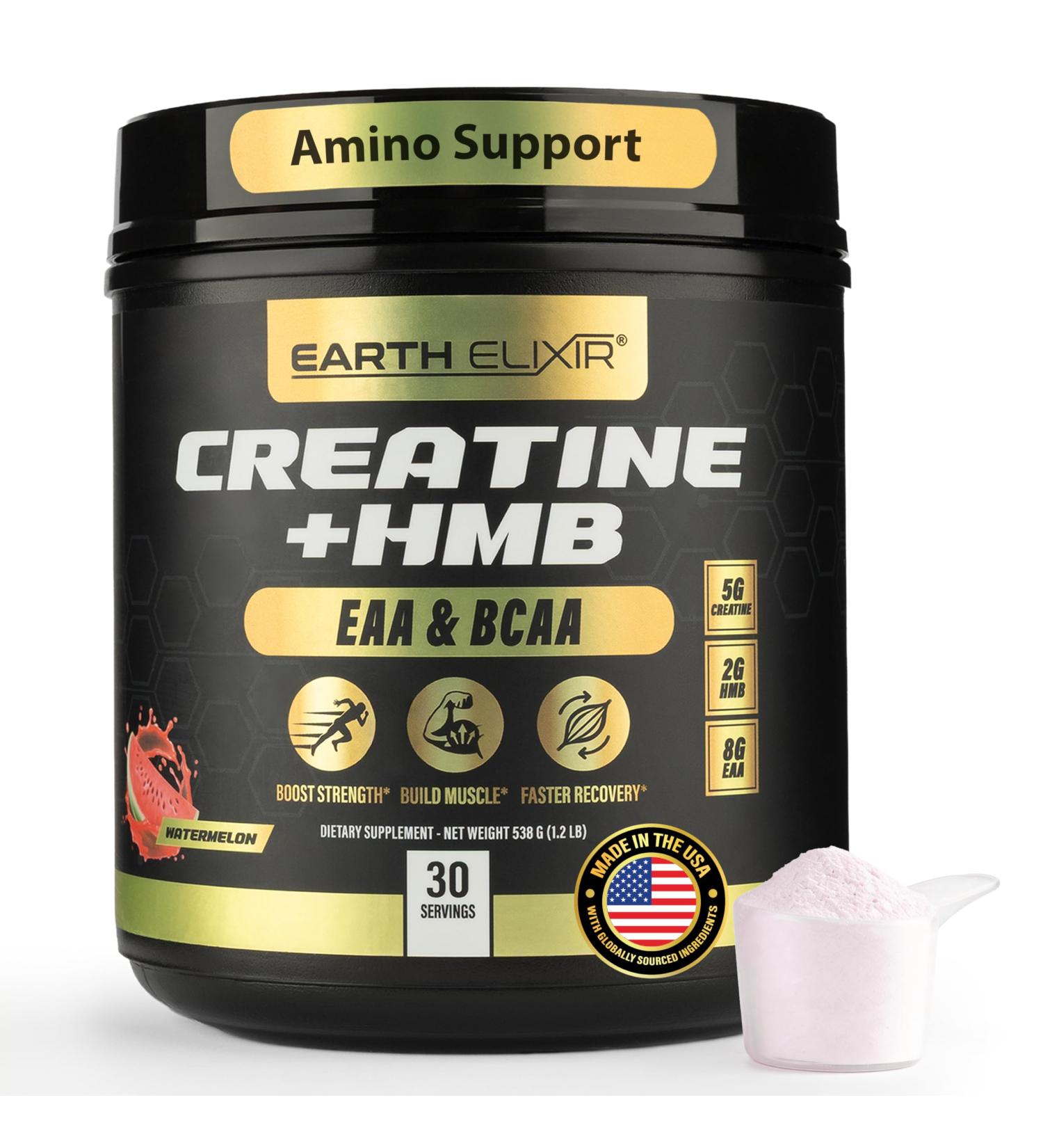 Creatine HMB Supplements for Men and Women w/Essential Amino Acids | EAA & BCAA Powder Mix | Creatine Monohydrate Powder and HMB | EAAS & BCAAS | Made in USA & 3rd Party Tested - Buy Online on GoSupps.com