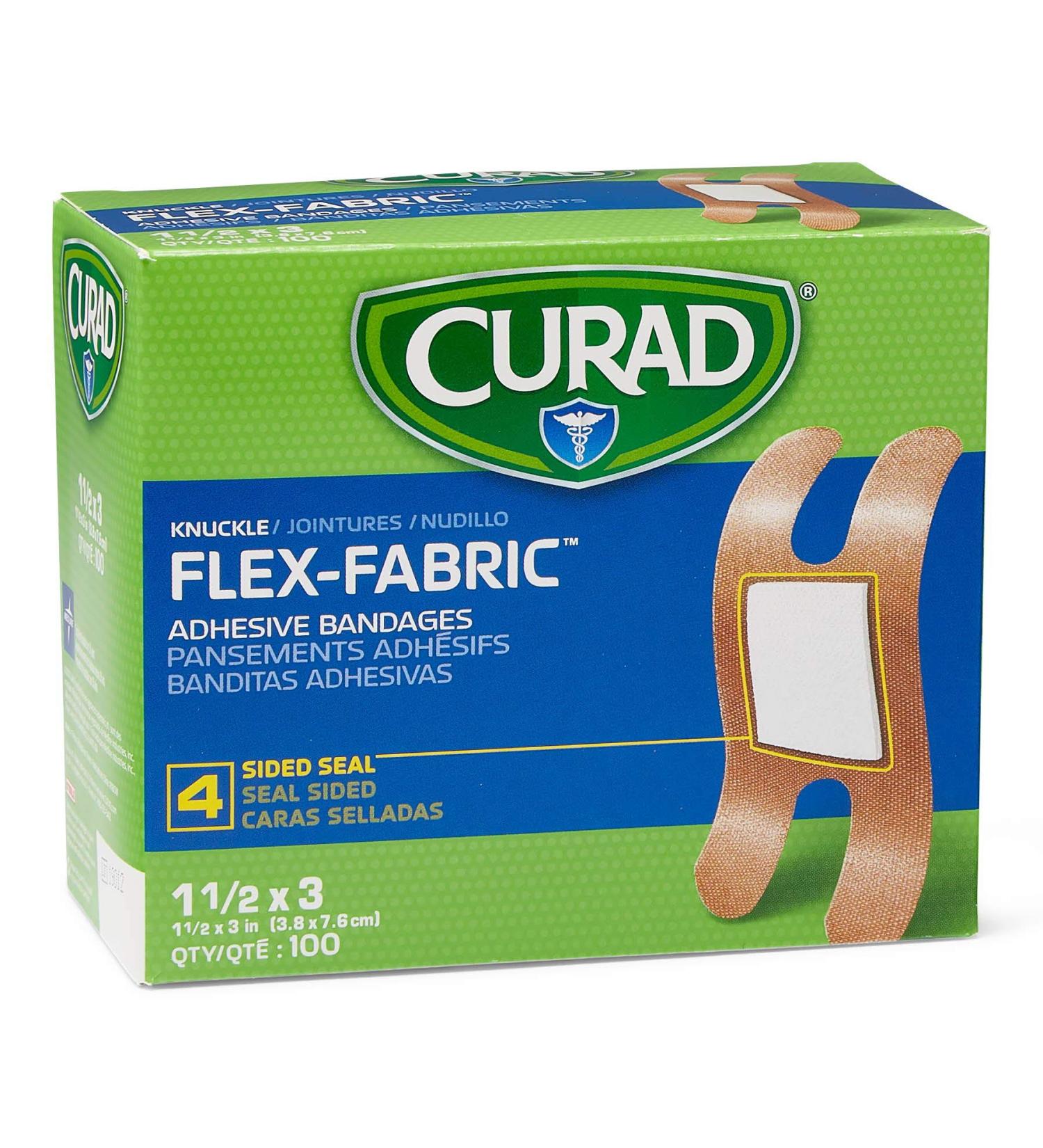Curad Fabric Adhesive Knuckle Bandages - Pack of 100 Natural Finger Bandages - Buy Online on GoSupps.com