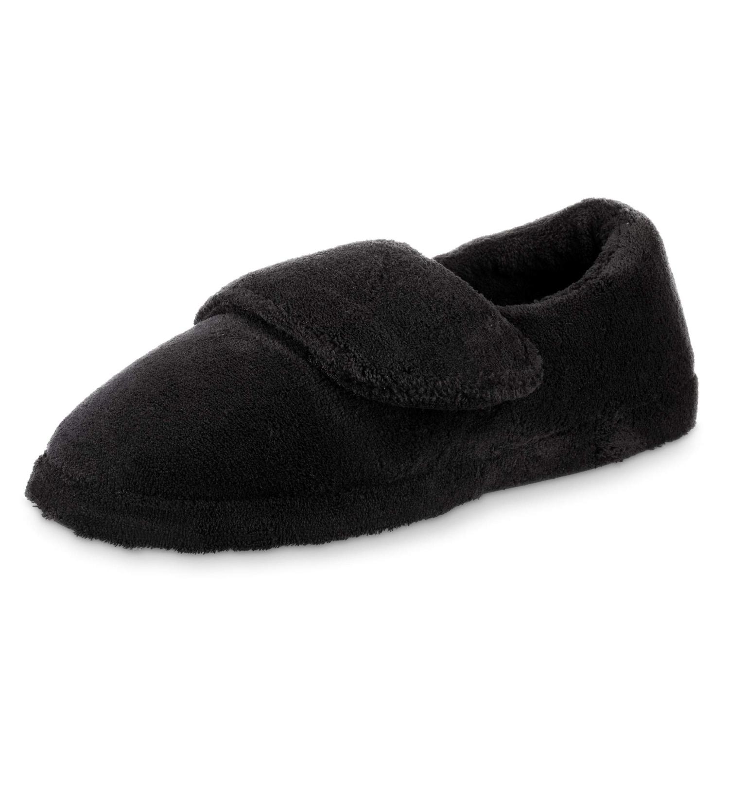 Acorn Men's Adjustable Wrap Slippers 9-10 Black - Therapeutic Support for Arthritis, Swollen Feet, Diabetic Footwear - Buy Online on GoSupps.com
