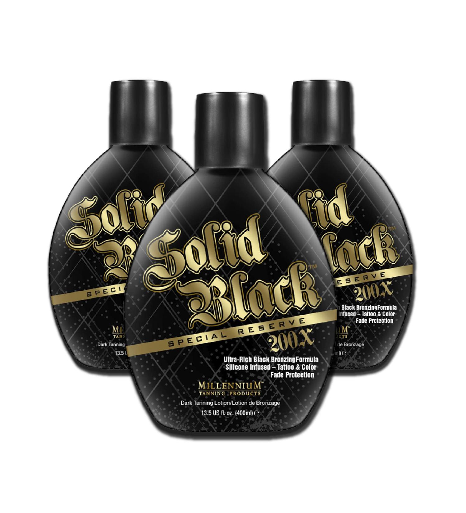 Millennium Tanning Solid Black Special Reserve 200X Tanning Lotion 13.5oz - 3 Pack - Buy Online on GoSupps.com