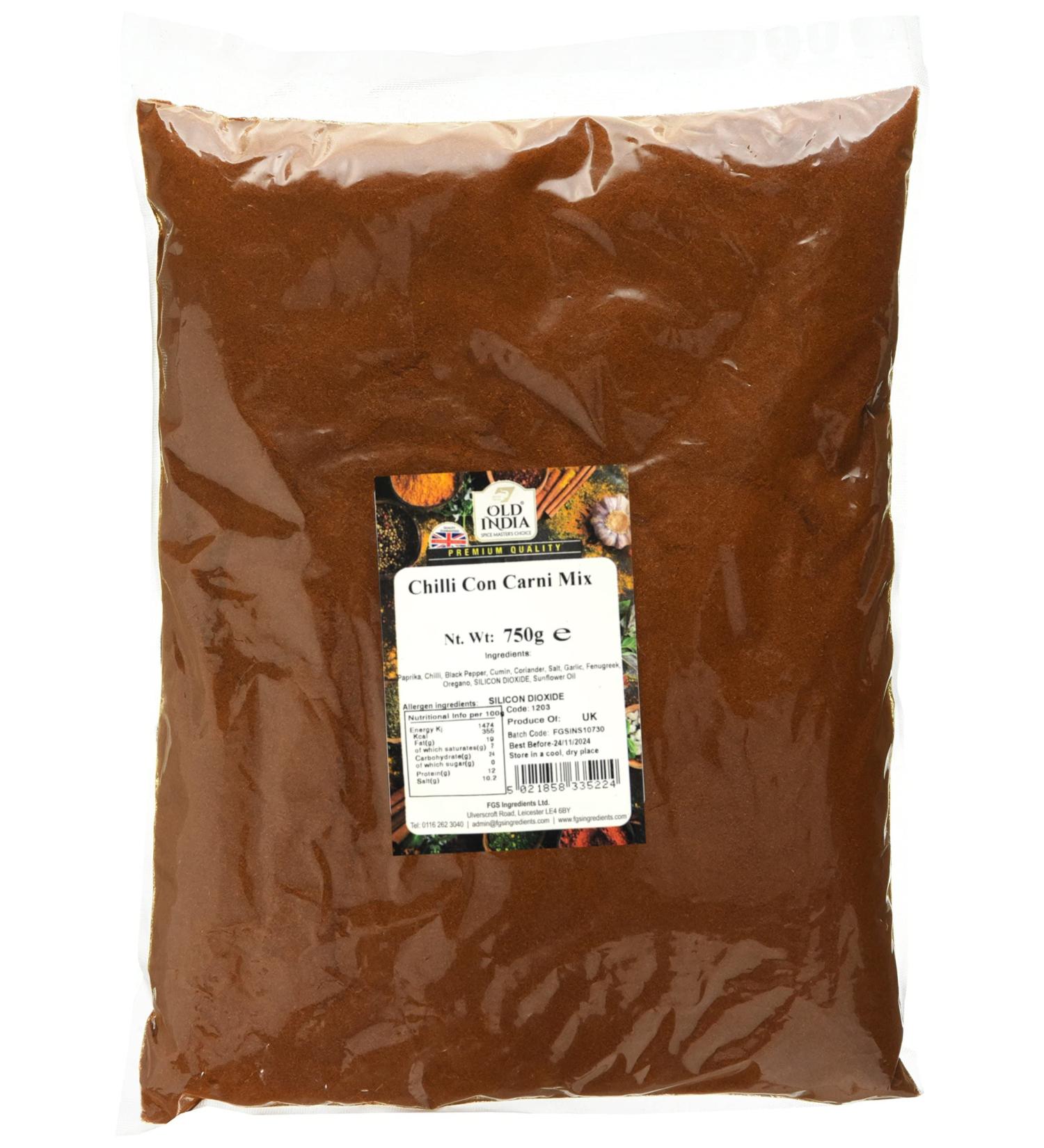 Old India Chilli Con Carne Mix 750g - Authentic Spice Blend for Savory Mexican Dish - Buy Online on GoSupps.com