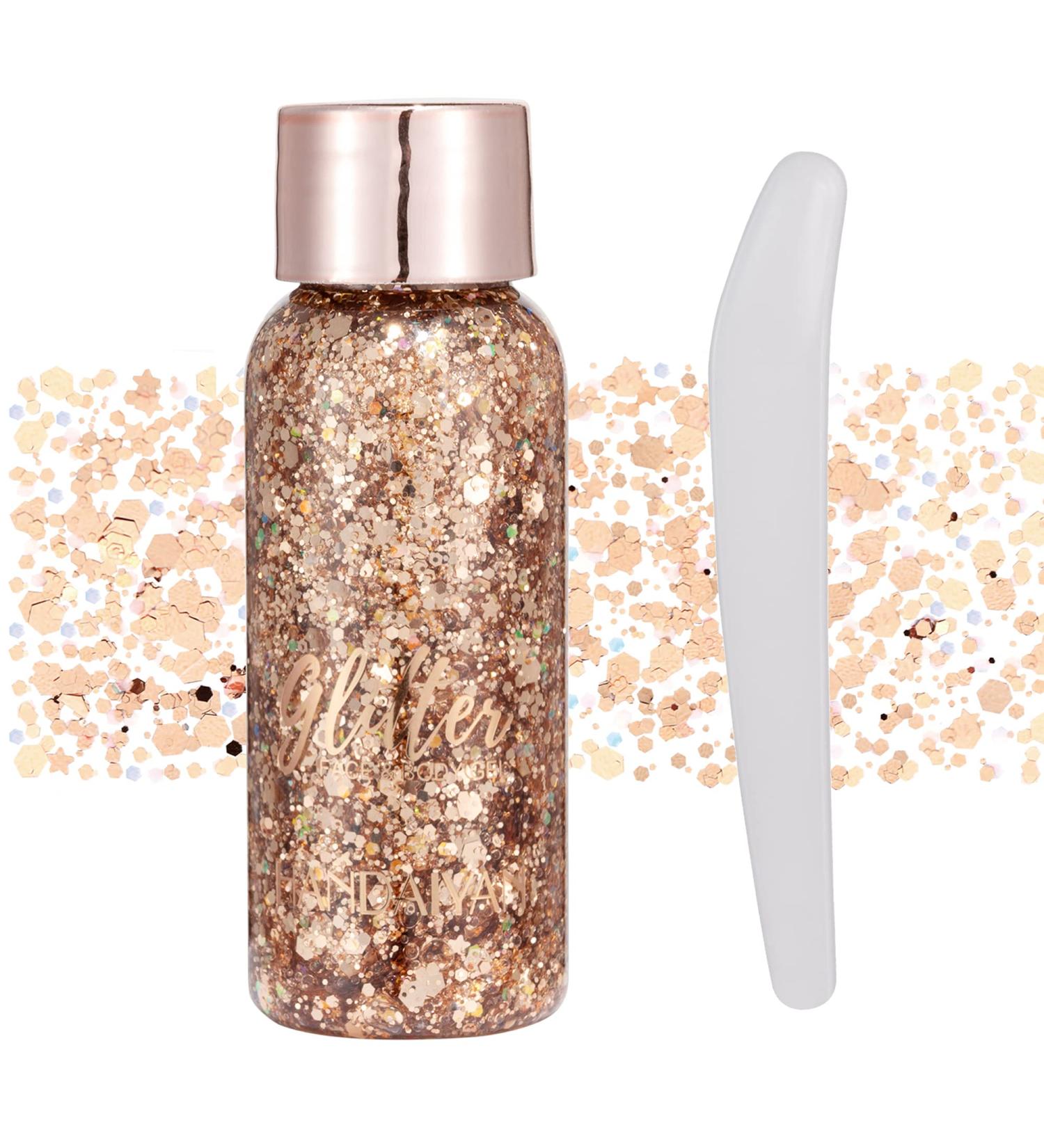 GL-TURELIFES Mermaid Chunky Glitter Gel - Long Lasting Festival Cosmetics for Face Hair & Nails - 30g Ros gold - Buy Online on GoSupps.com