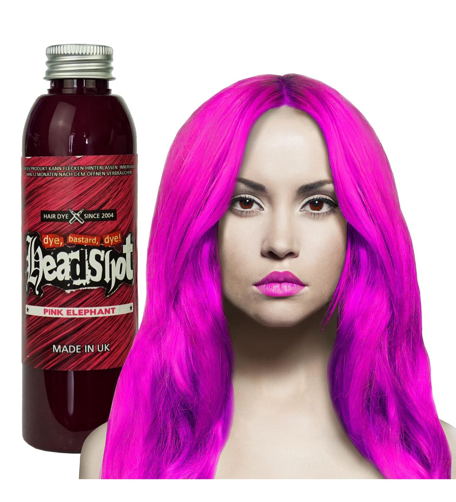 Buy Pink Hair Color - Headshot Pink Elephant Semi-Permanent 150ml | Vibrant Pink Shade for All Hair Types - Buy Online on GoSupps.com