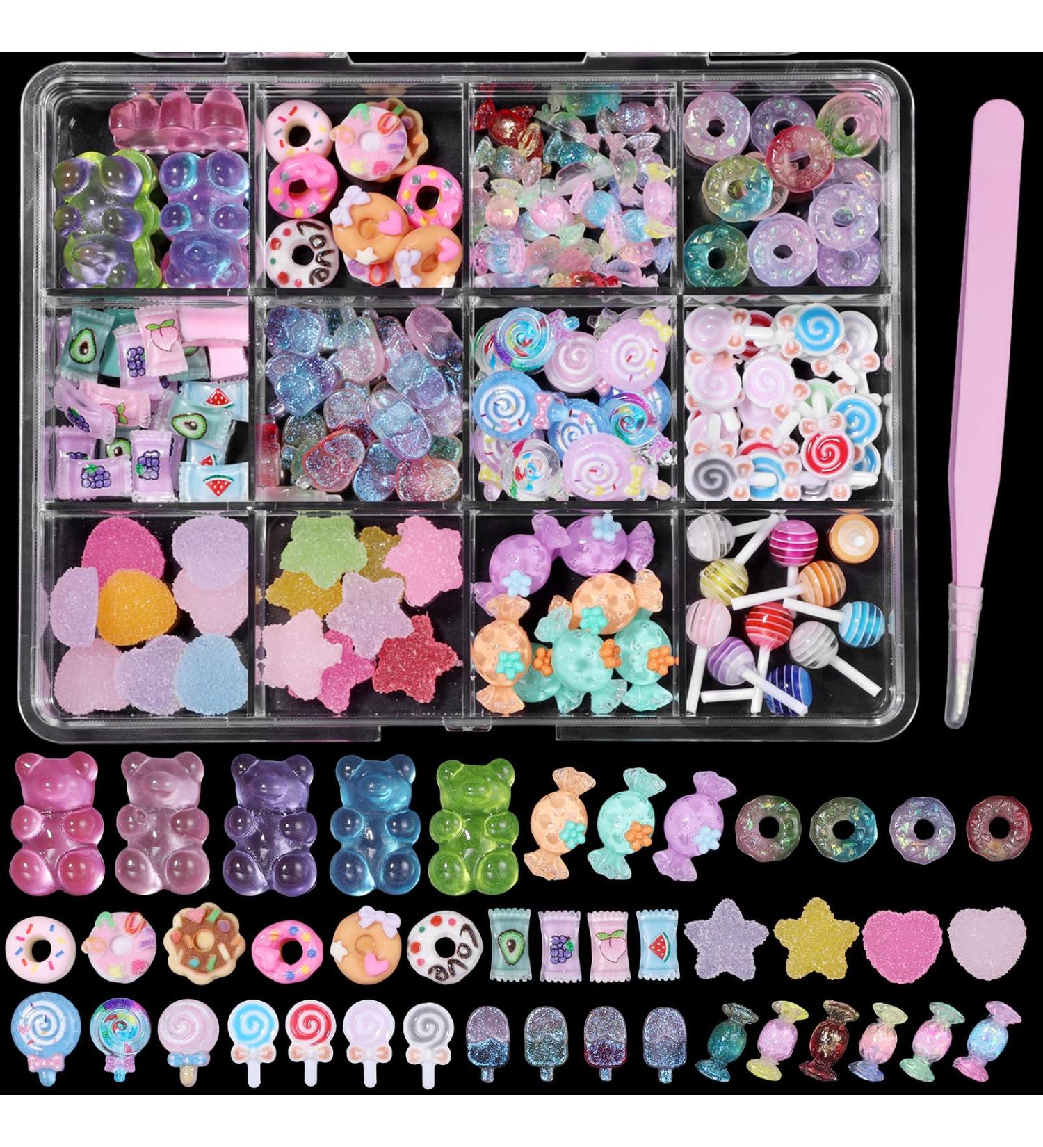 3D Candy Nail Charms - Multi Color Lollipop Donuts & Bears for Acrylic Nails | Cute Nail Art DIY Decorations - Buy Online on GoSupps.com