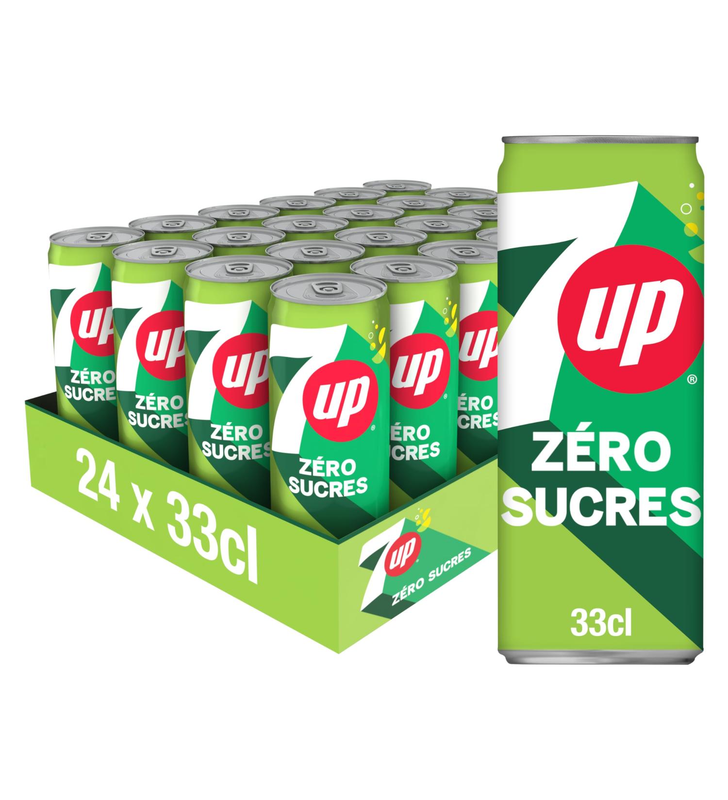 7UP Soda Sans Sucres Saveur Citron et Citron vert - Lot de 24x33cl - Buy Online on GoSupps.com