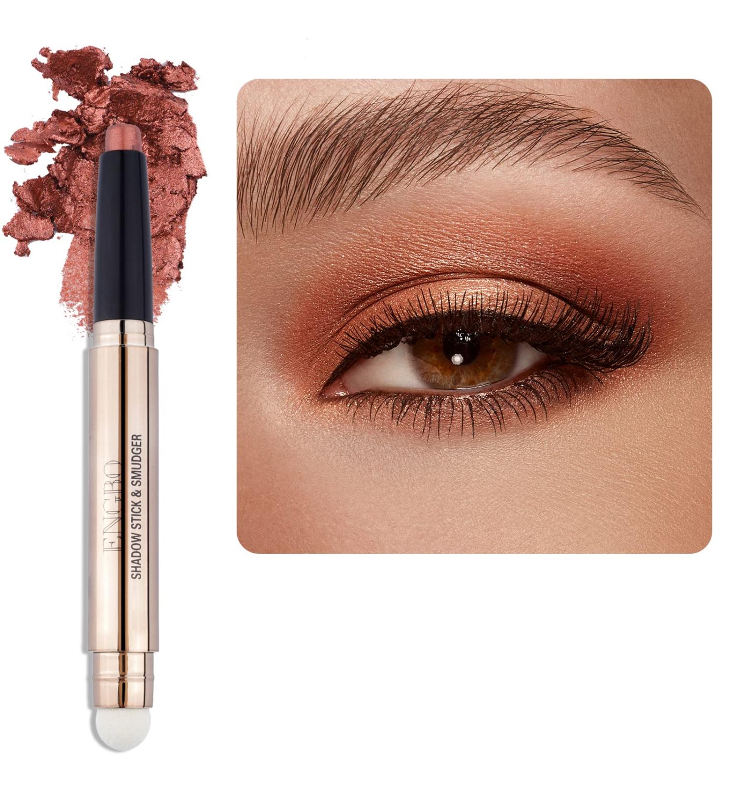 Enfuntins Shimmer Cream Eyeshadow Stick - Long Lasting Waterproof Eye Highlighter (05 Orange Brown) - Buy Online on GoSupps.com