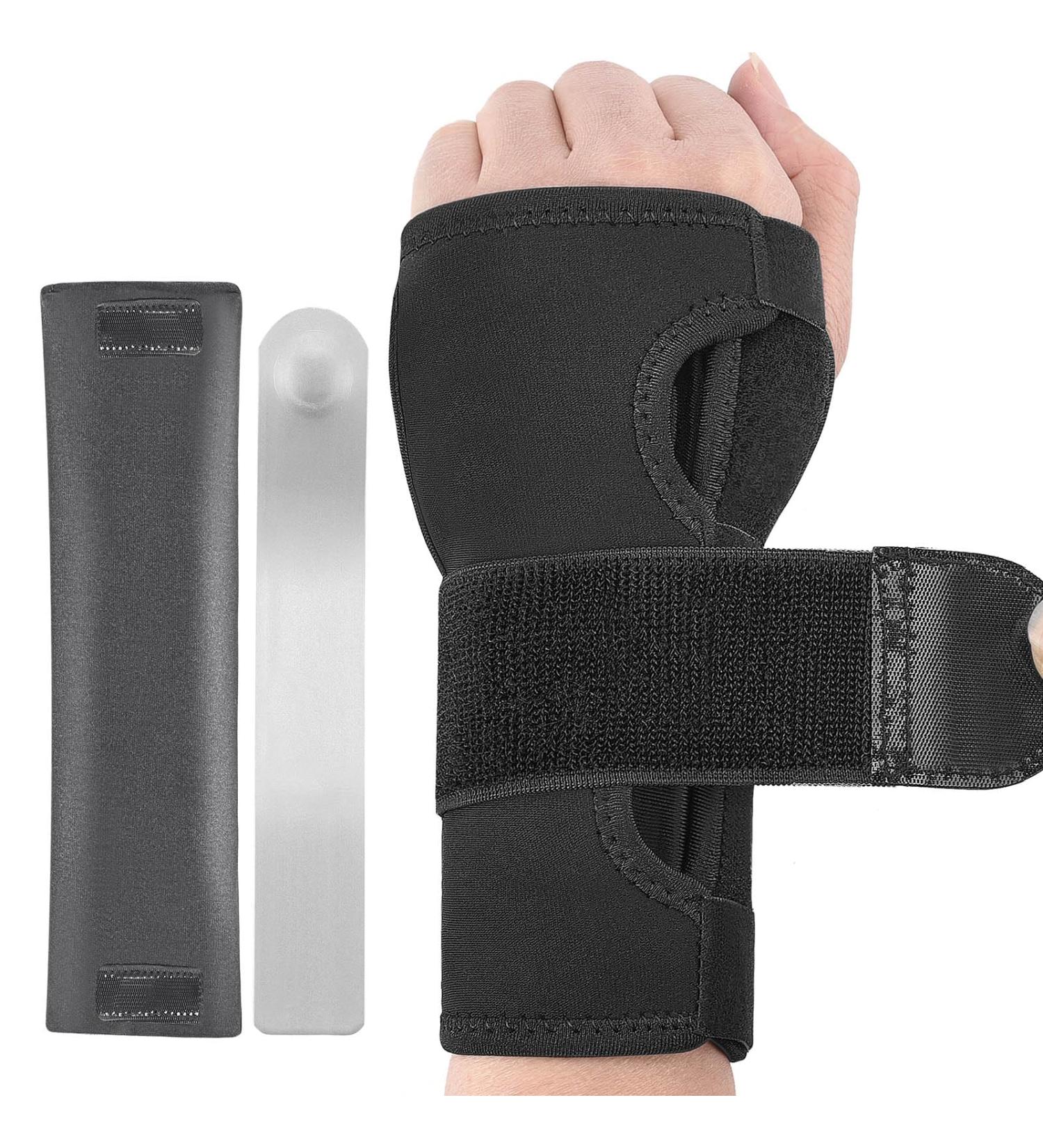 Carpal Tunnel Wrist Brace - Adjustable Aluminum Splint for Pain Relief - Fits Right & Left Hand - Ideal for Tendonitis Arthritis & Sprains - Unisex Large Size - Buy Online on GoSupps.com