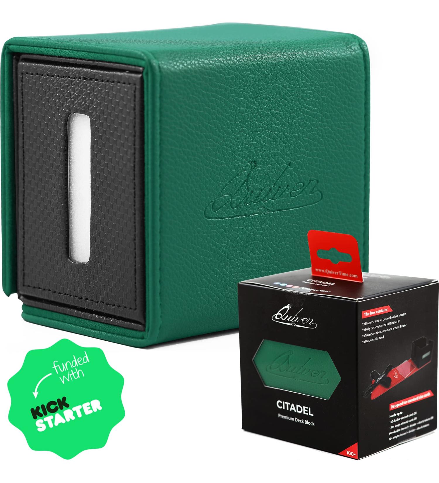 Green Citadel Deck Block - Premium 100+ Commander MTG Deck Box with Custom Divider for Cards, Dice, and Tokens - Compatible with Quiver Card Cases - Buy Online on GoSupps.com