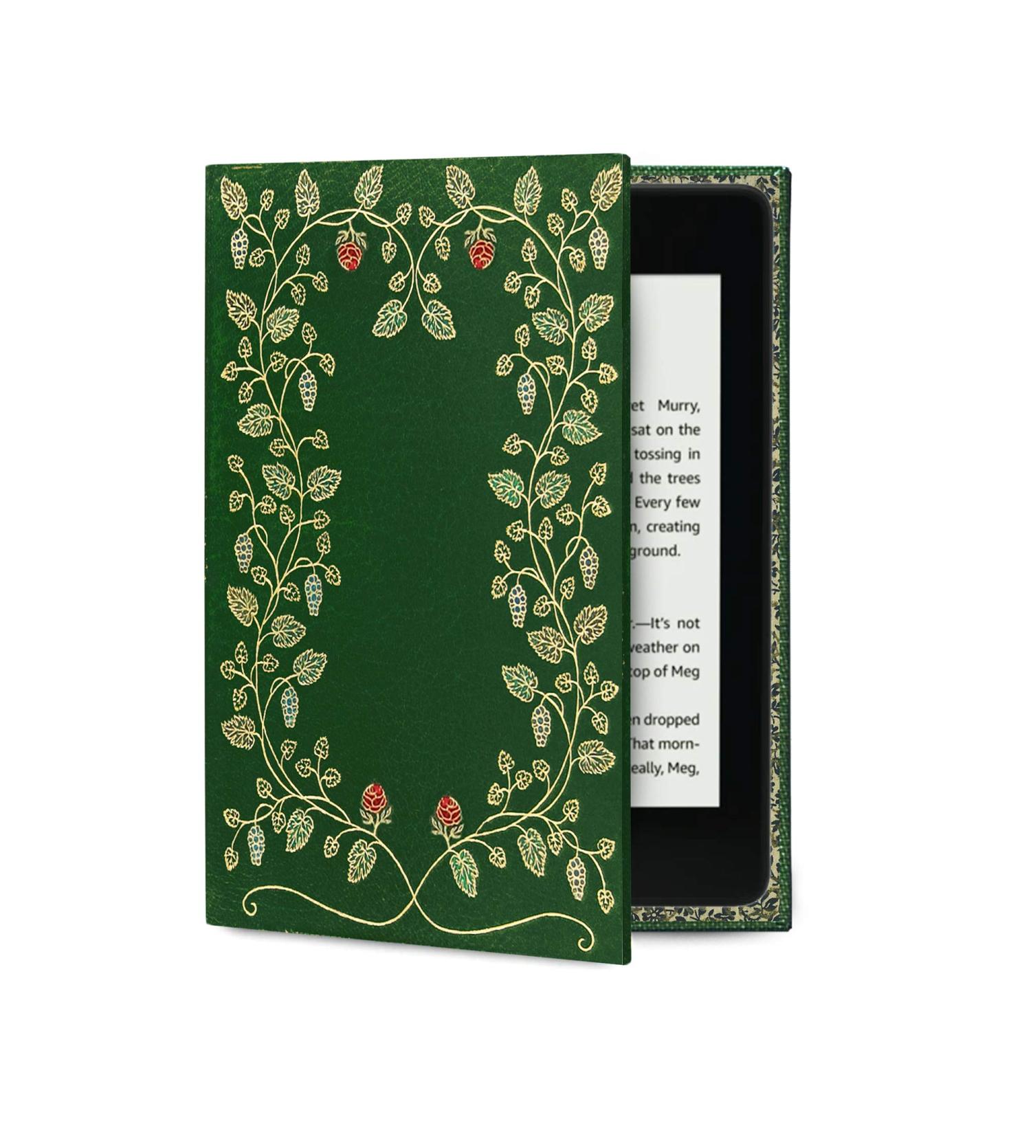 KleverCase Book Style Universal Cover Case for Kindle Paperwhite and eReaders - Floral Green My Book | Fits New Kindle Paperwhite 6.8 Screen - Buy Online on GoSupps.com