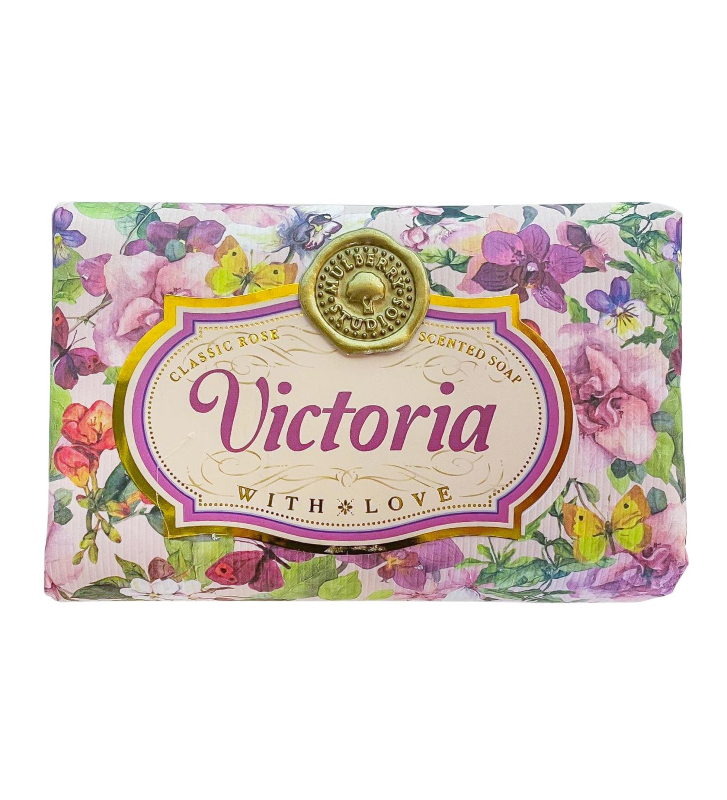 Victoria - Gift Soap Bar For Her Birthday Rose Scent Mum Grandmother Cleanser Lather Present Girl