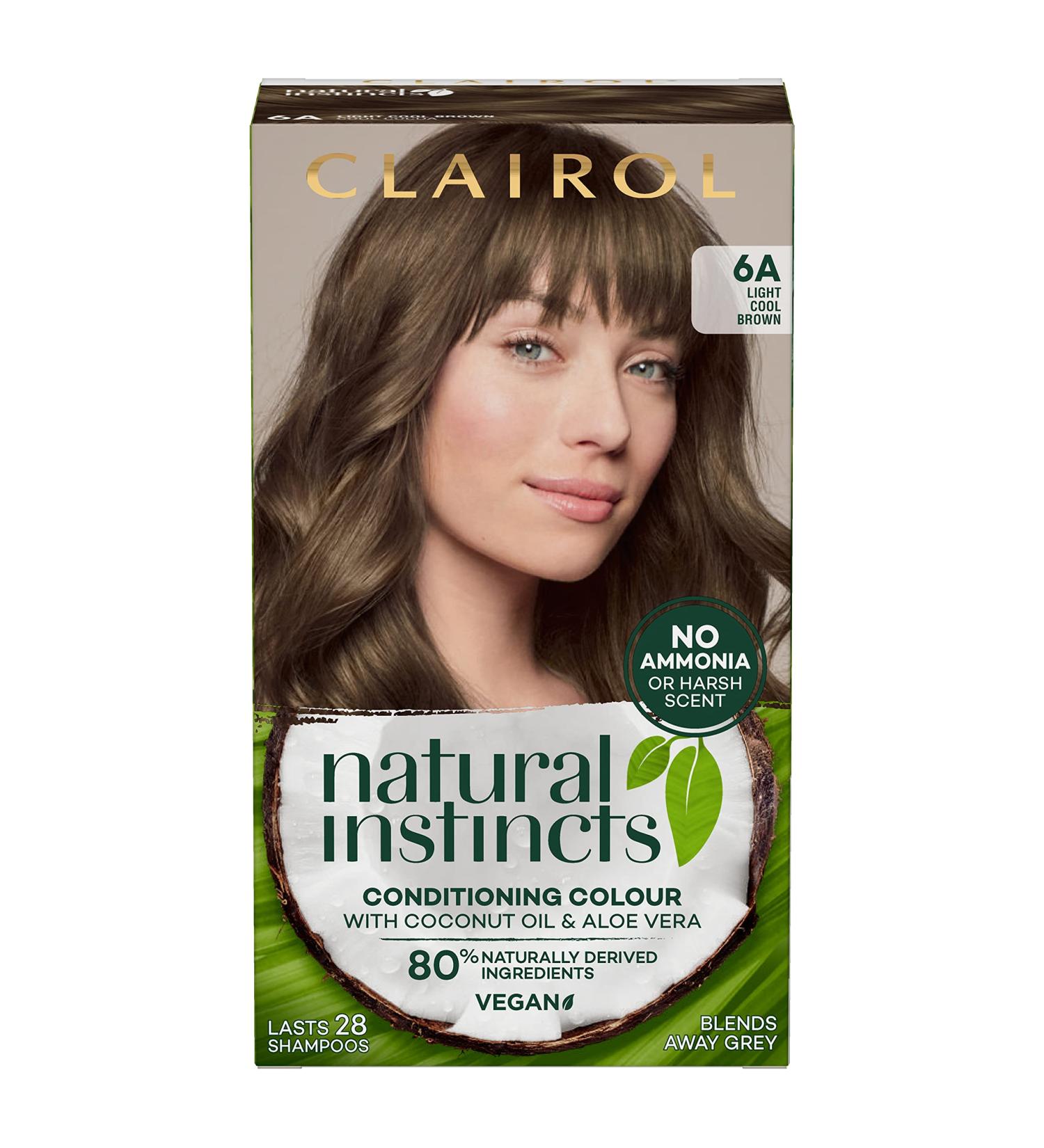 Clairol Natural Instincts 6A Light Ash Brown Semi-Permanent Hair Dye - No Ammonia, Cool Cocoa Shade - 1 Count Pack - Buy Online on GoSupps.com