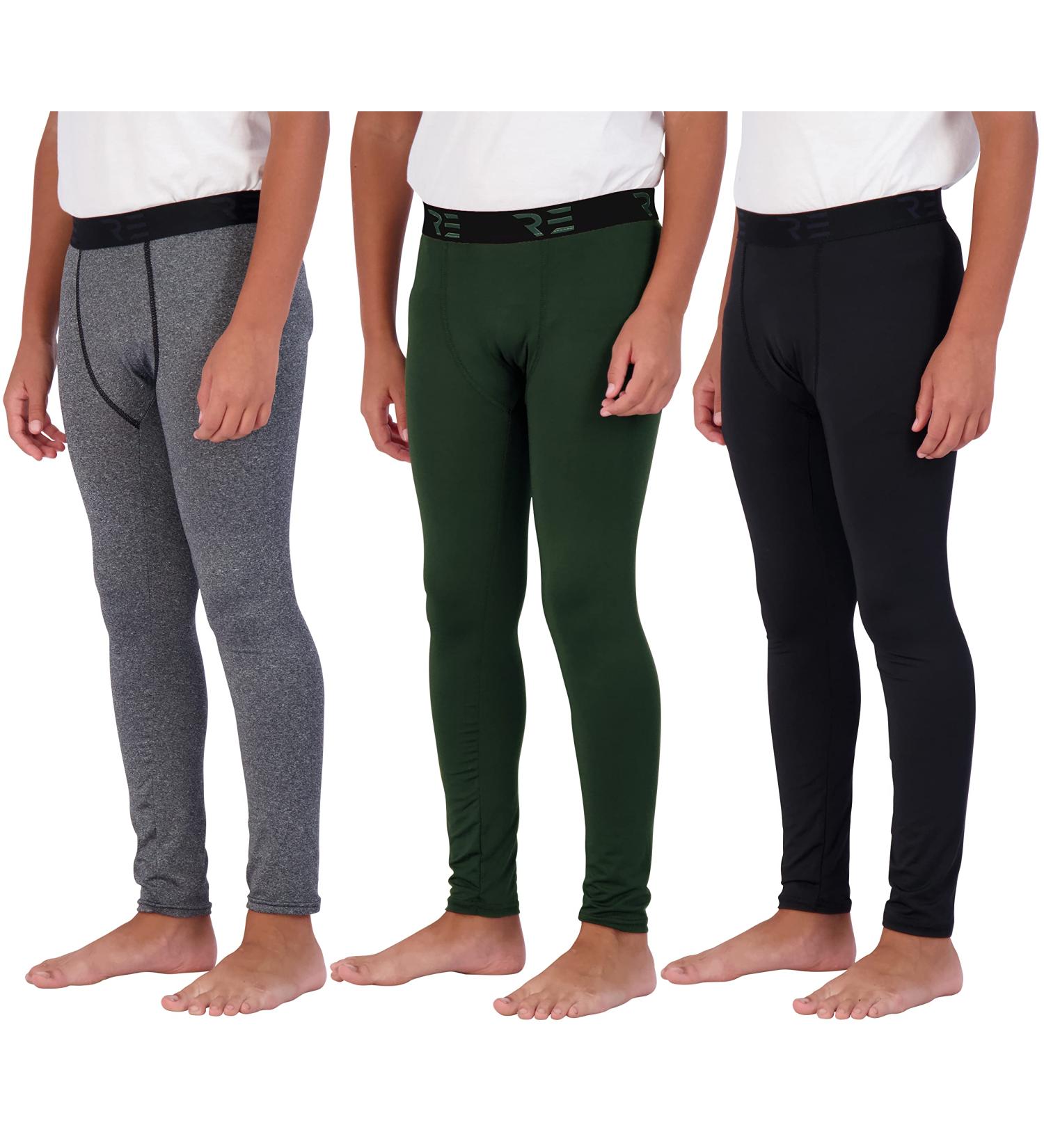 3 Pack Youth Boys Compression Pants Leggings Tights Baselayer Set 7 - Medium | Cold Gear for Sports, Football, Basketball - Buy Online on GoSupps.com