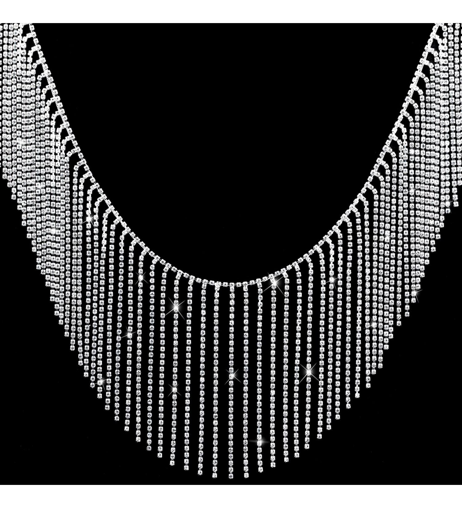 OIIKI 1 Yard Rhinestone Tassel Chain - Diamond Crystal Fringe Trim for Wedding & Party - DIY Clothing & Decoration - Buy Online on GoSupps.com