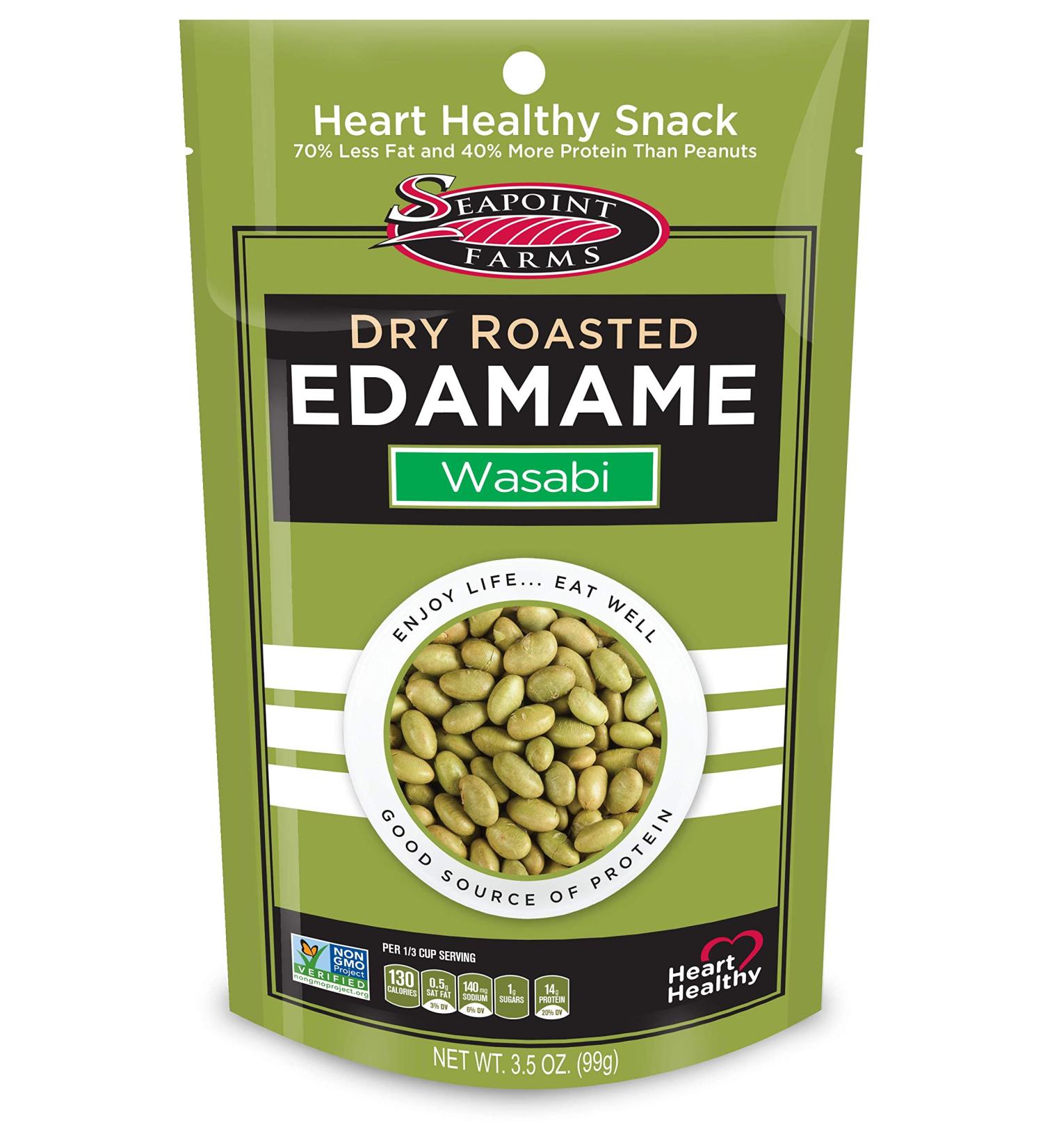 Seapoint Farms Dry Roasted Edamame Wasabi Pouches 3.5 oz 3 pk - Buy Online on GoSupps.com