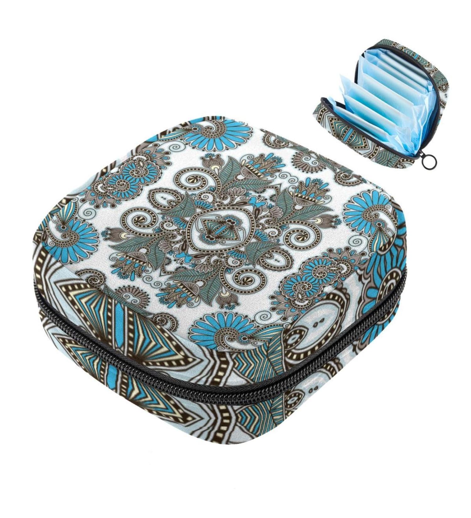 Shop Portable Women's Binding-Up Bags | Menstrual Cup & Tampon Bags for Teens | Boho Indian Vintage Mandala Design - Buy Online on GoSupps.com