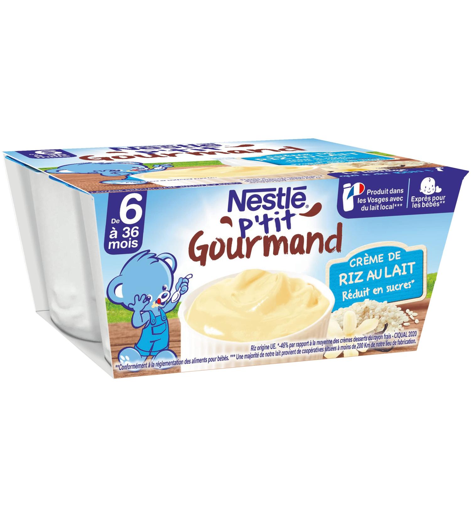 Nestle Creme De Riz au Lait P 'tit Gourmand 4 X 100g - Delicious Rice Pudding Dessert - Buy Online on GoSupps.com