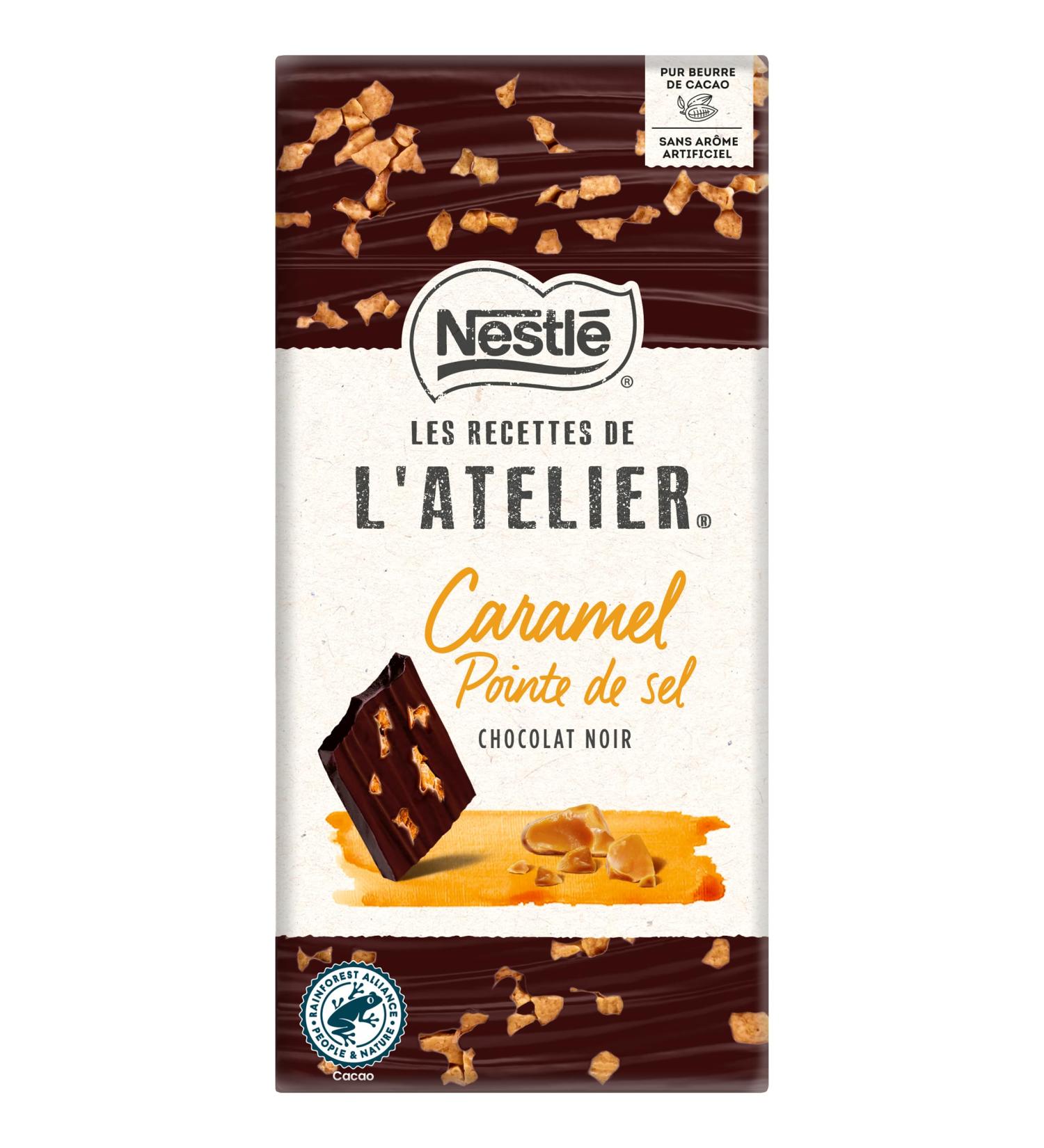 Nestl Les Recettes de L'Atelier - Dark Chocolate Bar with Caramel and a Touch of Salt - 100g - Buy Online on GoSupps.com
