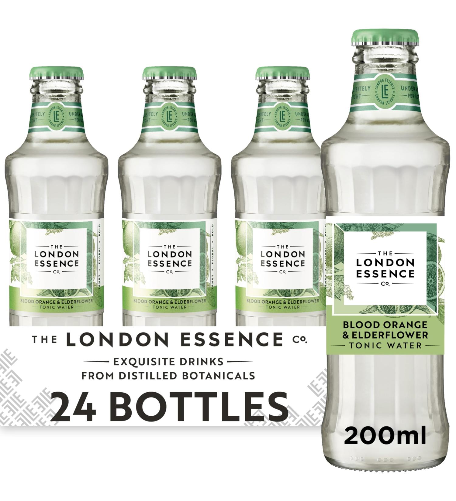 The London Essence Co. Eau tonique orange sanguine et fleur de sureau 24 bouteilles de 200 ml - Buy Online on GoSupps.com