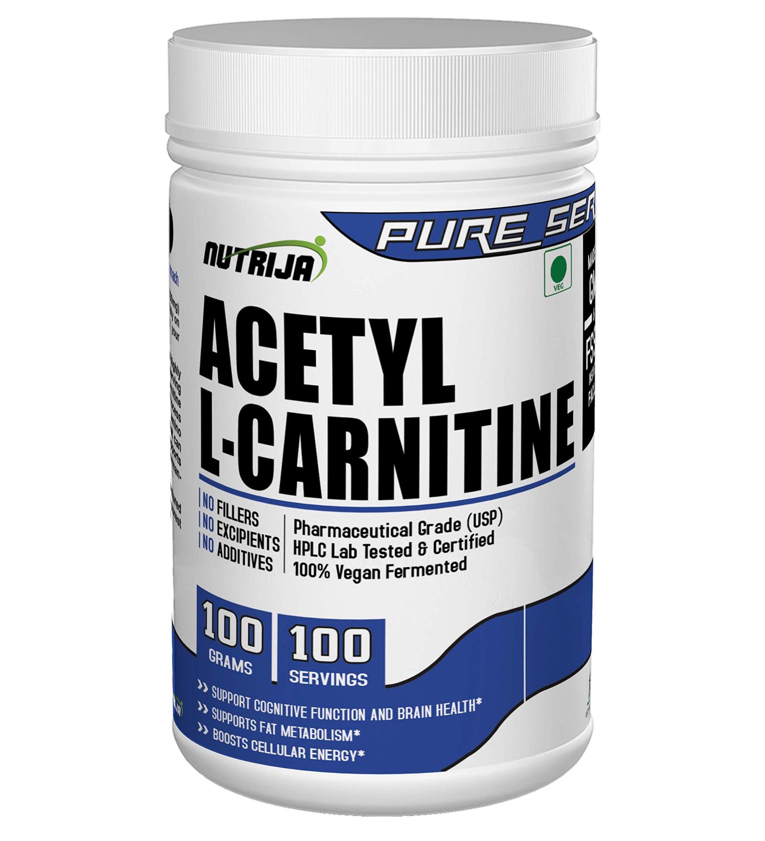 NutriJa Acetyl L-Carnitine (Alcar) 100g - Boost Energy & Metabolism - Buy Online on GoSupps.com