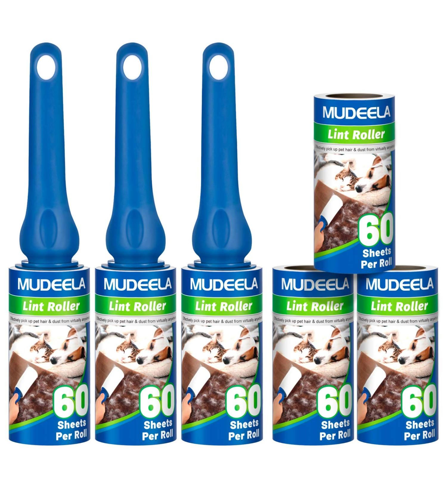 Buy Mudela Extra Sticky Lint Roll for Animal Hair - 6 Replacement Rolls for Effective Cat & Dog Hair Removal | Lint Roller for Clothing Sofa Bed & Carpet - Buy Online on GoSupps.com