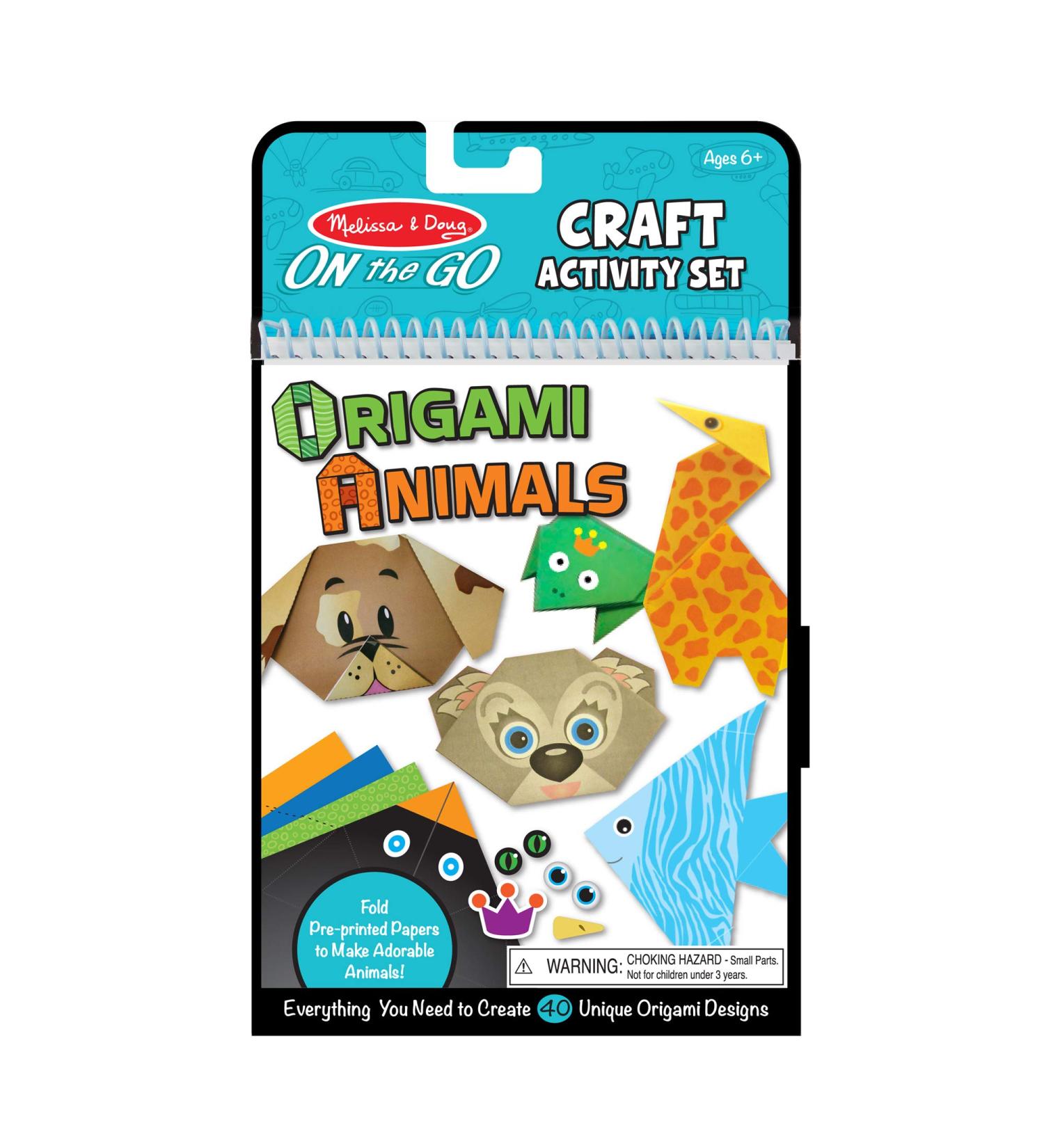 Melissa & Doug On-the-Go Origami Animals Craft Set - 38 Stickers, 40 Papers - Kids Travel Activity Kit for Ages 5+ - Arts and Crafts - Buy Online on GoSupps.com