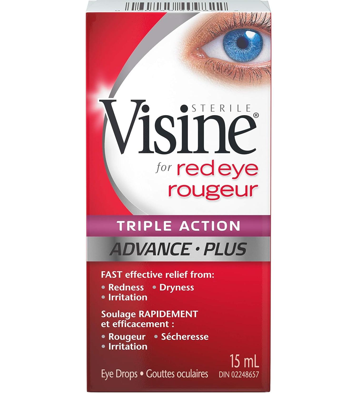 Visine Triple Action Eye Drops - Dry Eyes Red Eye  Strained Eyes Tired Eyes - 15 mL - Buy Online on GoSupps.com