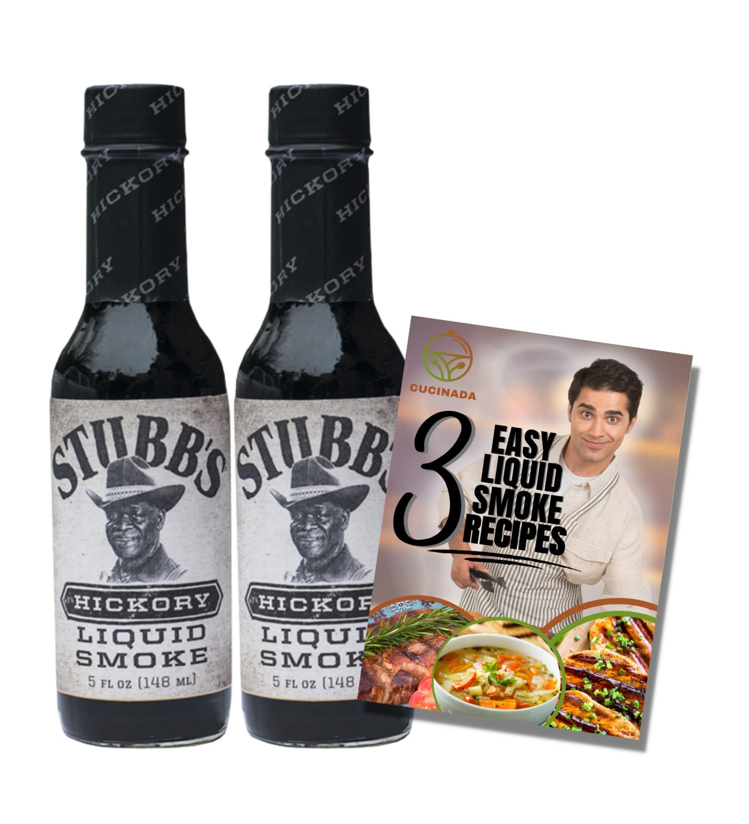 Stubbs Hickory Liquid Smoke for Cooking (148ml x 2) - Vegan Seasoning with Recipe Leaflet | Gluten-Free Liquid Smoke for Flavoring | Perfect for Vegetarians - Buy Online on GoSupps.com