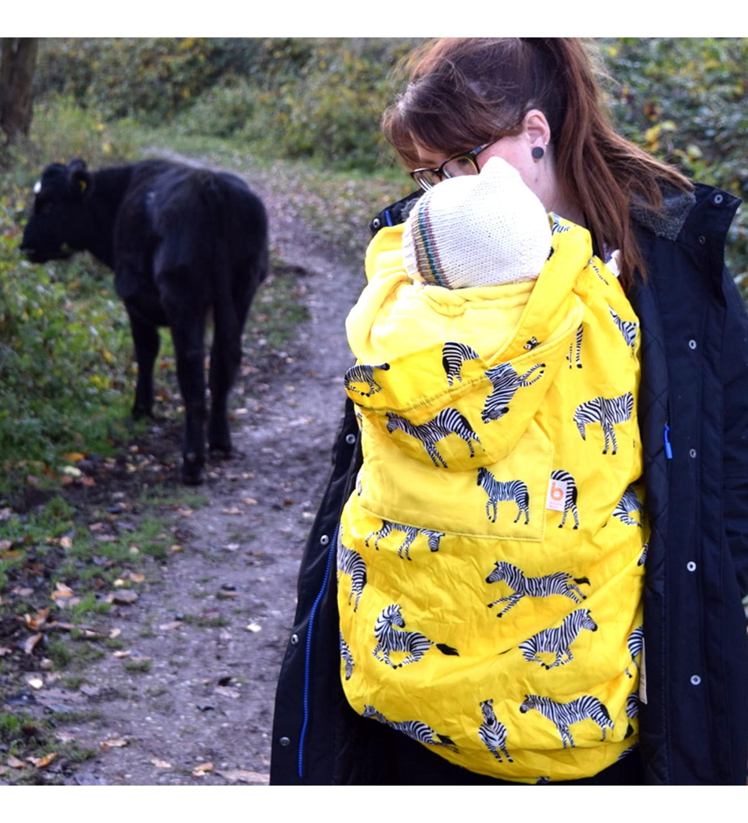 BundleBean Babywearing Fleece Lined Cover - Waterproof All Weather Sling & Carrier Cover (Yellow Zebra) - Buy Online on GoSupps.com