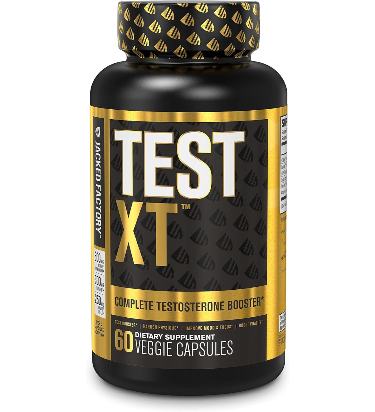 Test XT Natural Testosterone Booster with Tongkat Ali  KSM 66 Ashwagandha  Primavie - Muscle Builder Supplement - 60 Veggie T Pills - Buy Online on GoSupps.com