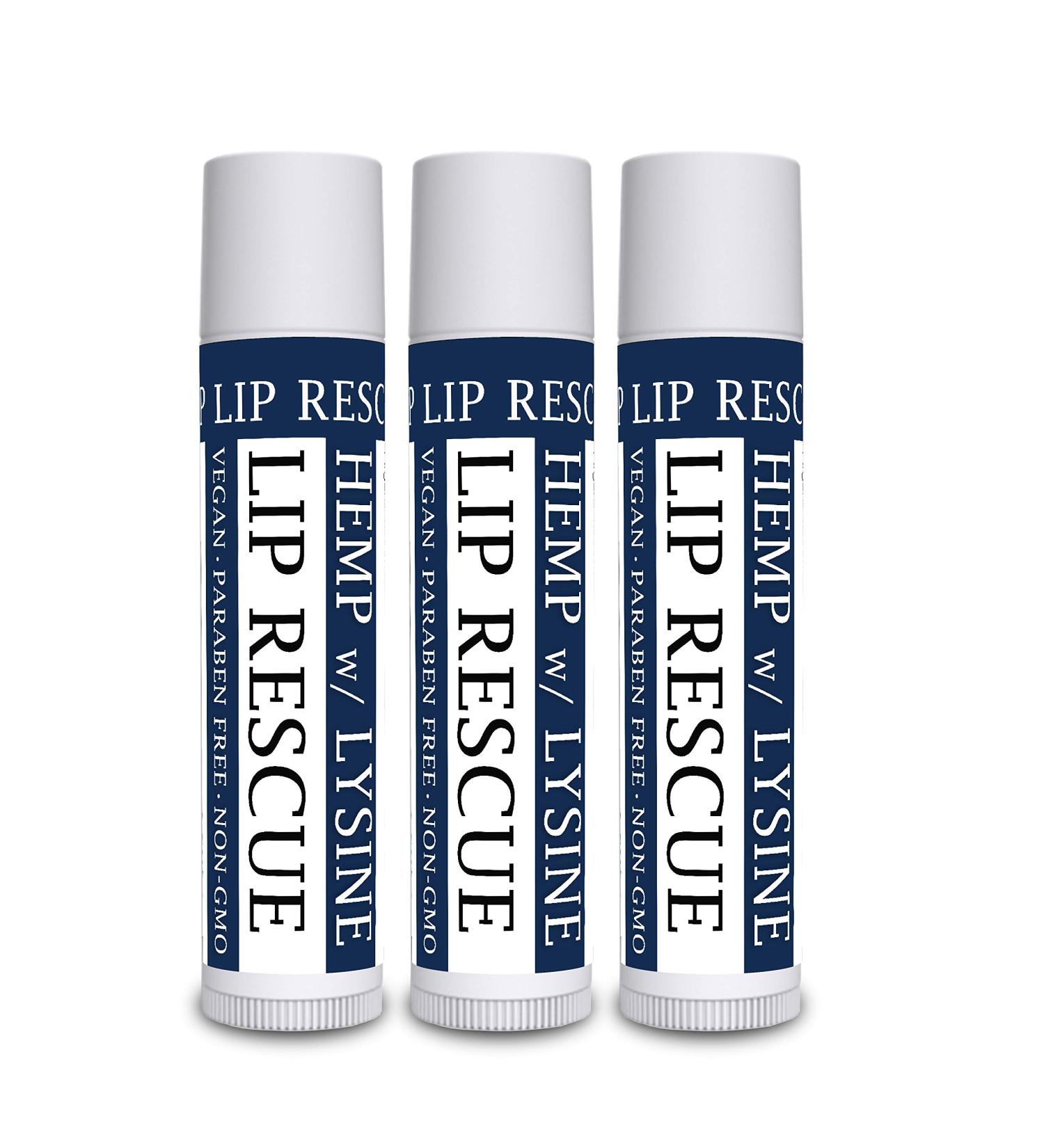 Hemp Lip Balm with L-Lysine - Heal, Moisturize, Protect - (3) 3 Count Pack - Buy Online on GoSupps.com