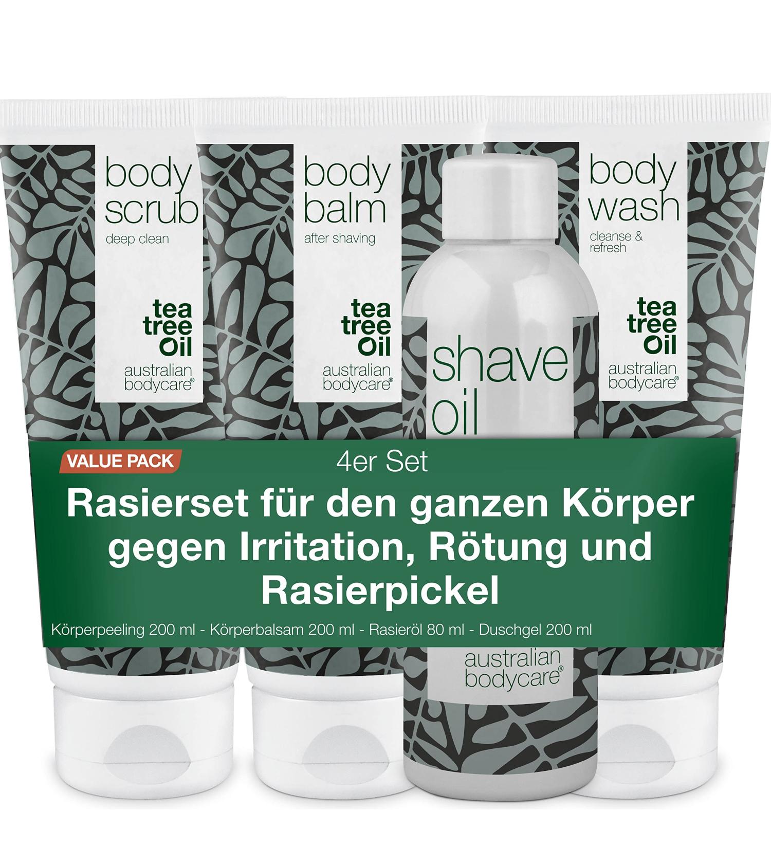 Ultimate Body Shaving Set - Wash Peel Balm & Oil with Soothing Tea Tree - Ideal for Sensitive Skin - Shop Internationally - Buy Online on GoSupps.com