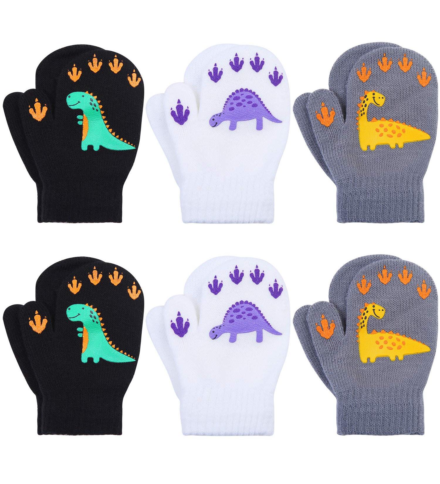 Cooraby 6 Pairs Toddler Magic Stretch Mittens - Winter Unisex Baby Knitted Gloves - Buy Online on GoSupps.com