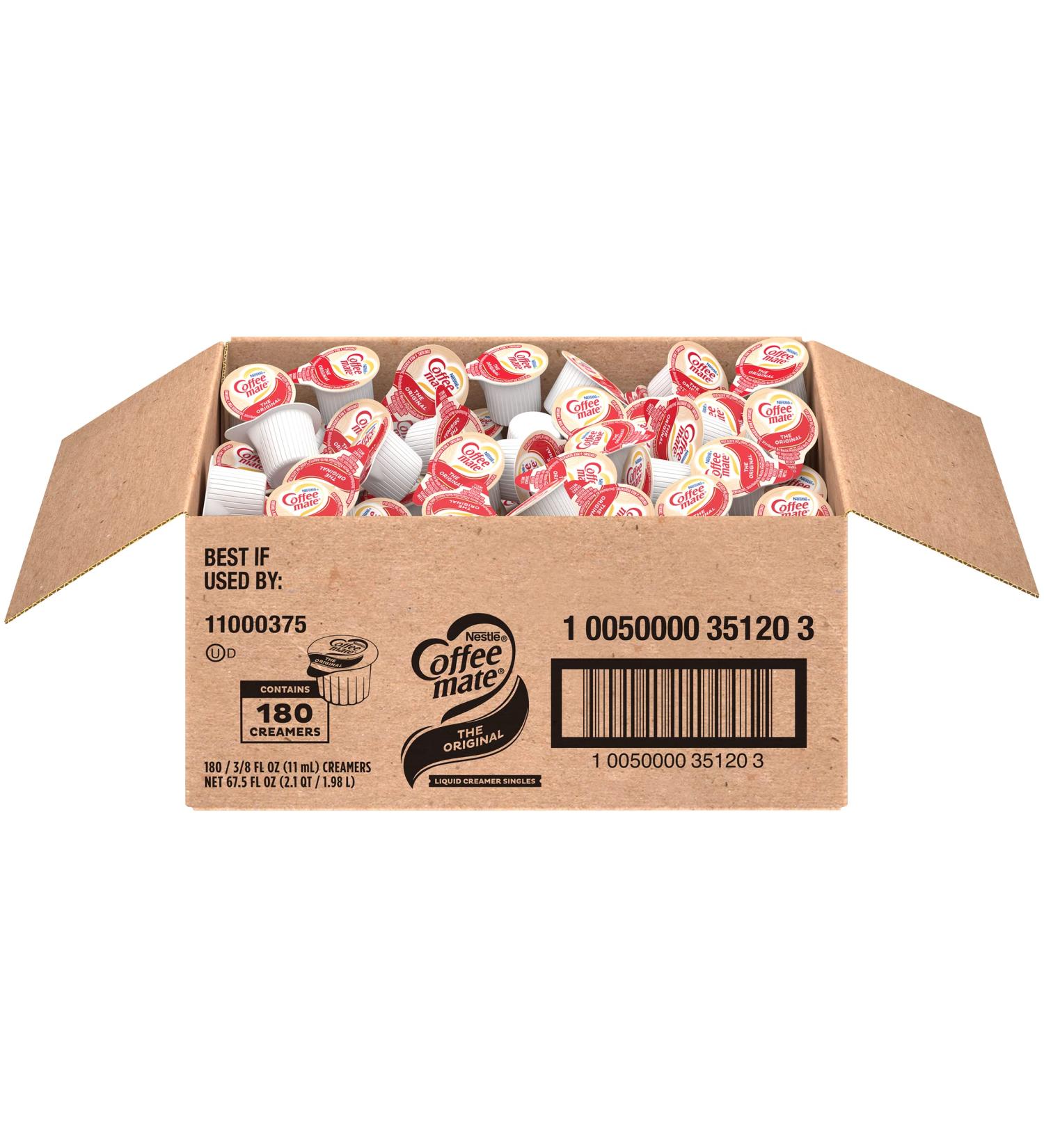 Nestle Coffee mate Original Liquid Creamer Singles - Box of 180 | Non Dairy, No Refrigeration - Buy Online on GoSupps.com