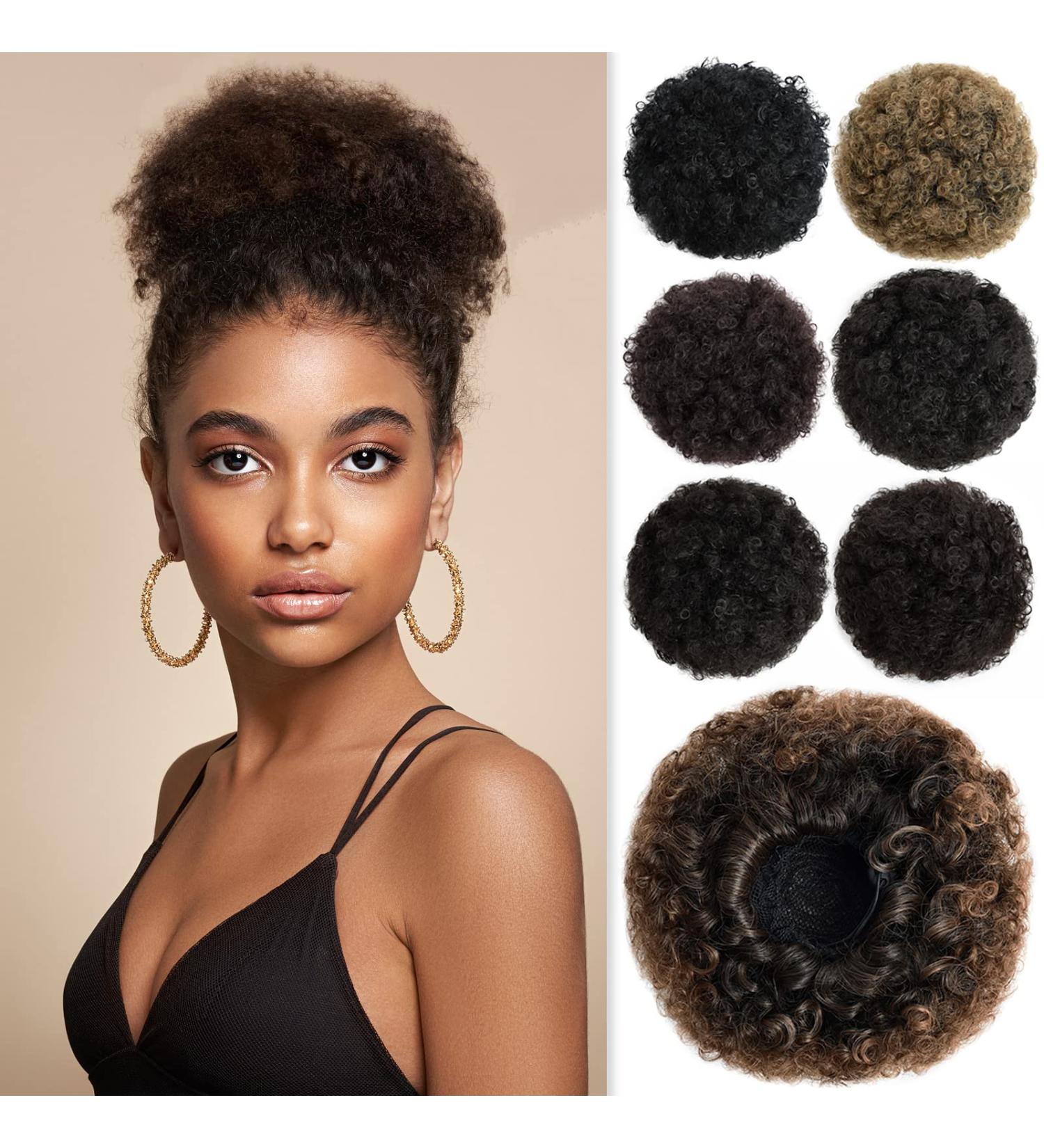 YAMEL Light Brown Afro Puff Drawstring Ponytail Extension for Black Women - Medium Bun Updo Hairpiece (Pack of 1) - Buy Online on GoSupps.com