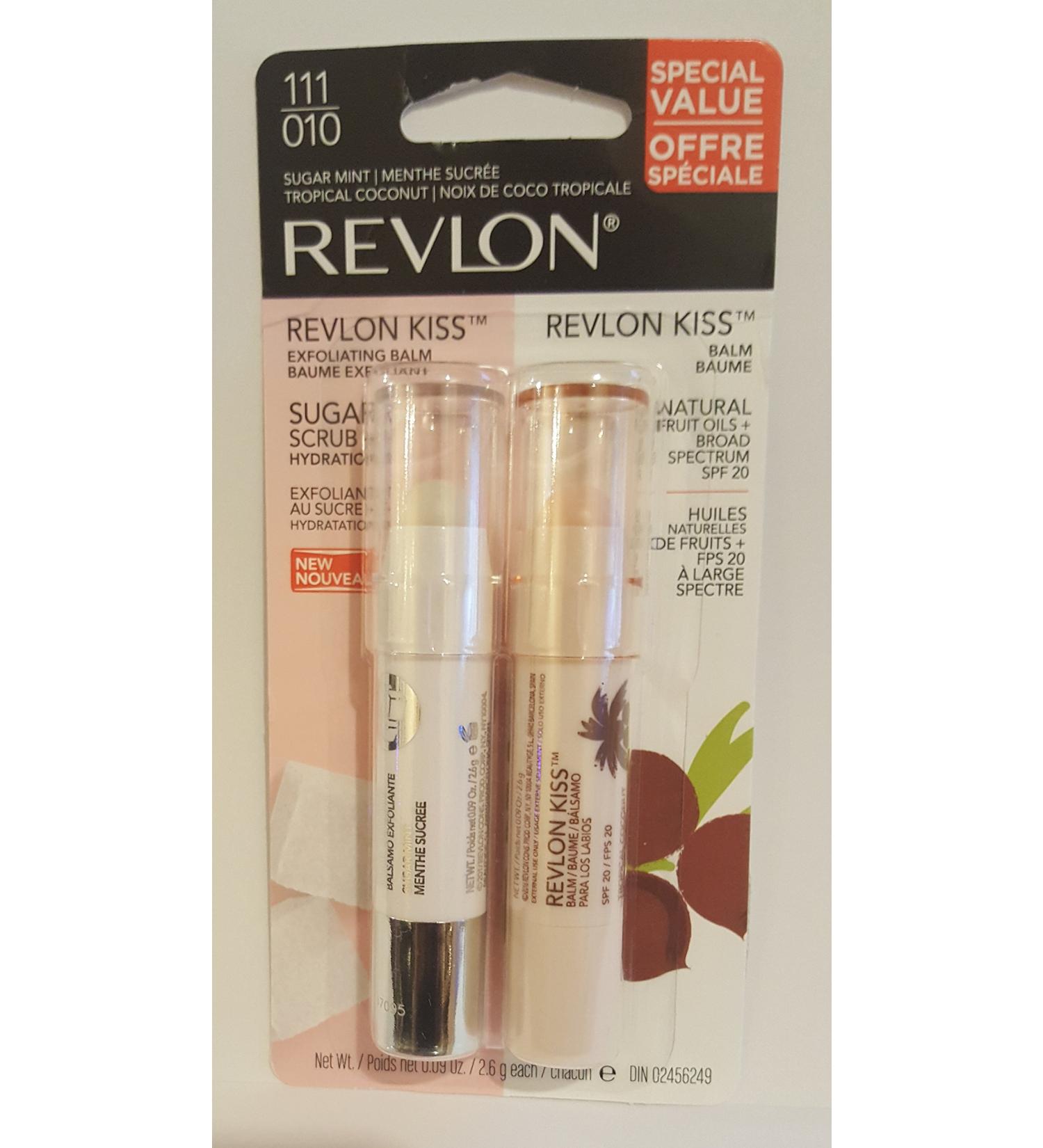 Revlon Kiss Balm Tropical Coconut + Revlon Kiss Sugar Scrub Sugar Mint Duo