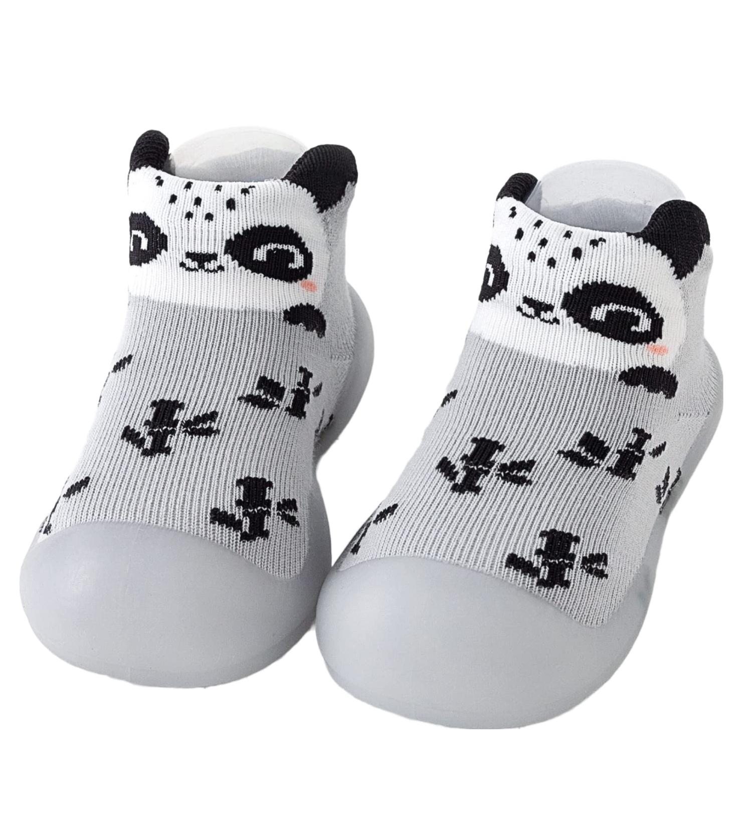 Babyio Anti Slip Baby Sock Shoes - Grey 18-24 Months | Toddler First Walking Shoes for Boys & Girls - Buy Online on GoSupps.com