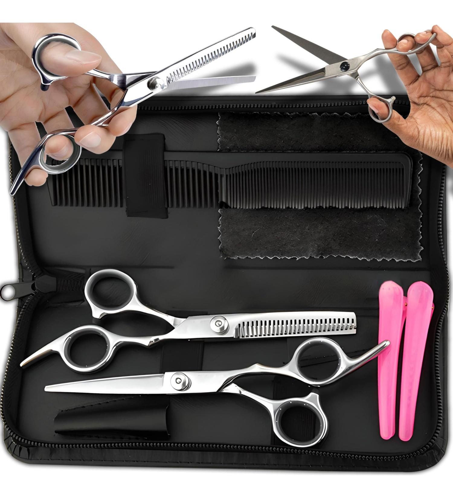 Retoo Hair Scissors Set Professional Hairdressing Scissors & Comb for Men & Women | Stainless Steel 6 Inch Sharp Hair Cutting Kit - Buy Online on GoSupps.com