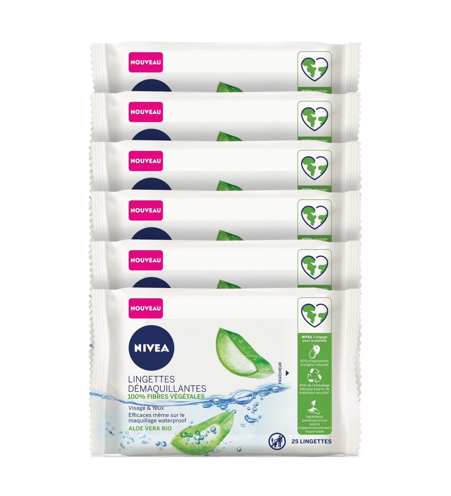 Nivea Aloe Vera Biodegradable Makeup Remover Towels - 150 Eco-Friendly Facial Cleansing Wipes for All Skin Types - Buy Online on GoSupps.com