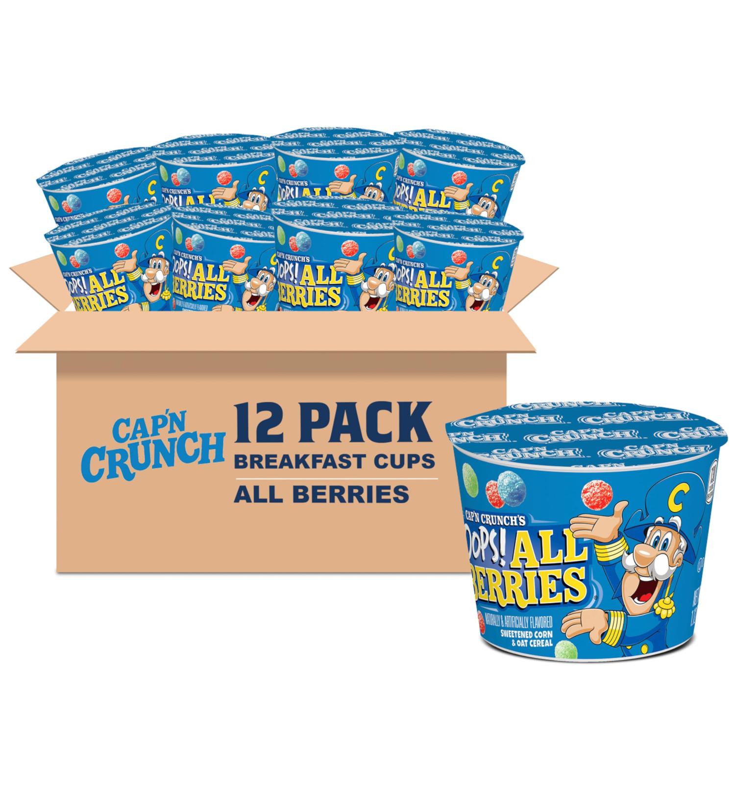 Cap'n Crunch Muesli Oops All Baies 32 ml tasses individuelles (12 pi ces) - Buy Online on GoSupps.com