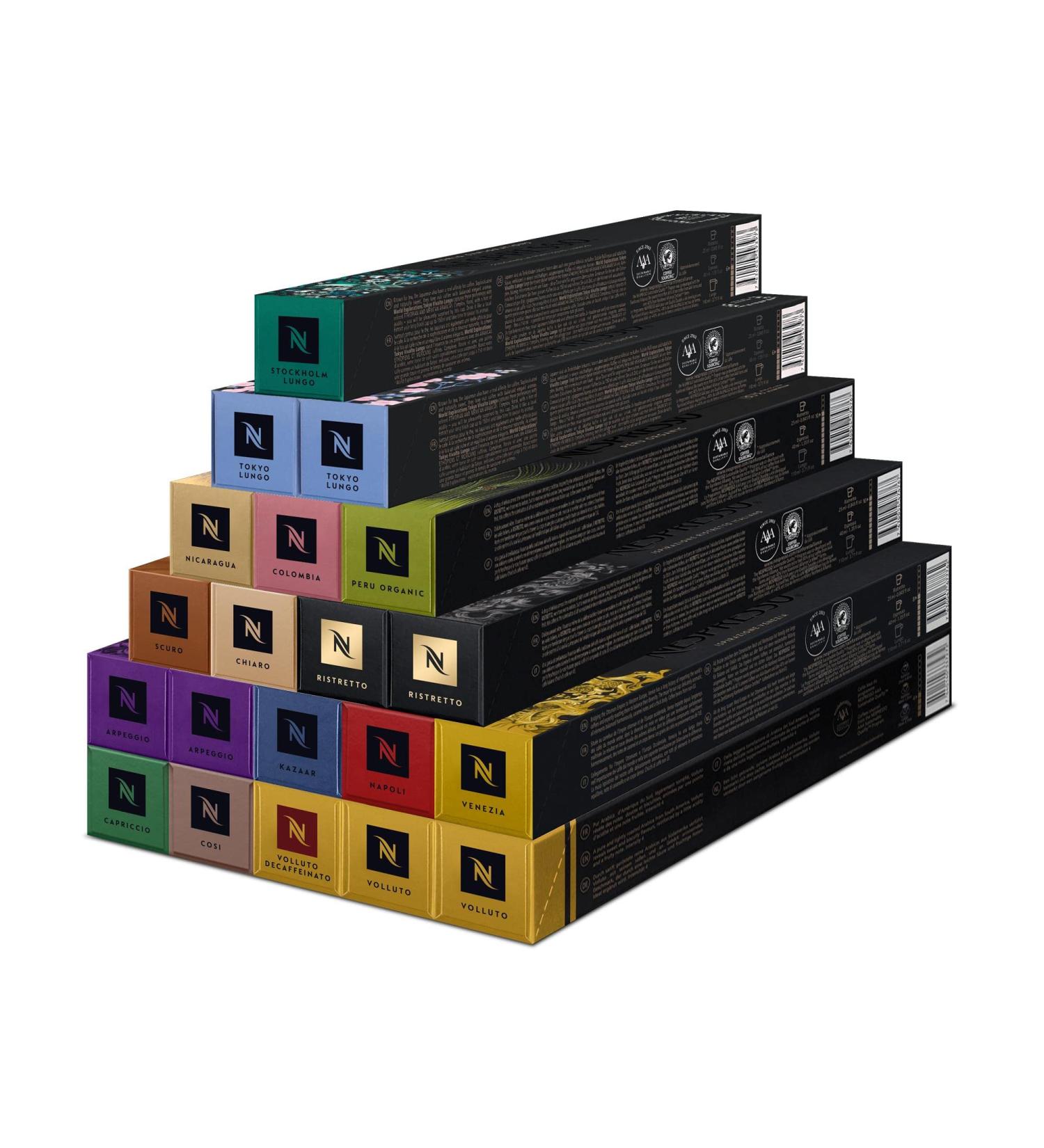  Nespresso Nespresso Original Discovery Assortment of 200 Coffee Capsules - Intensity 4 to 13 - Selection of 16 Coffees - Ristretto Espresso Lungo Americano - Buy Online on GoSupps.com