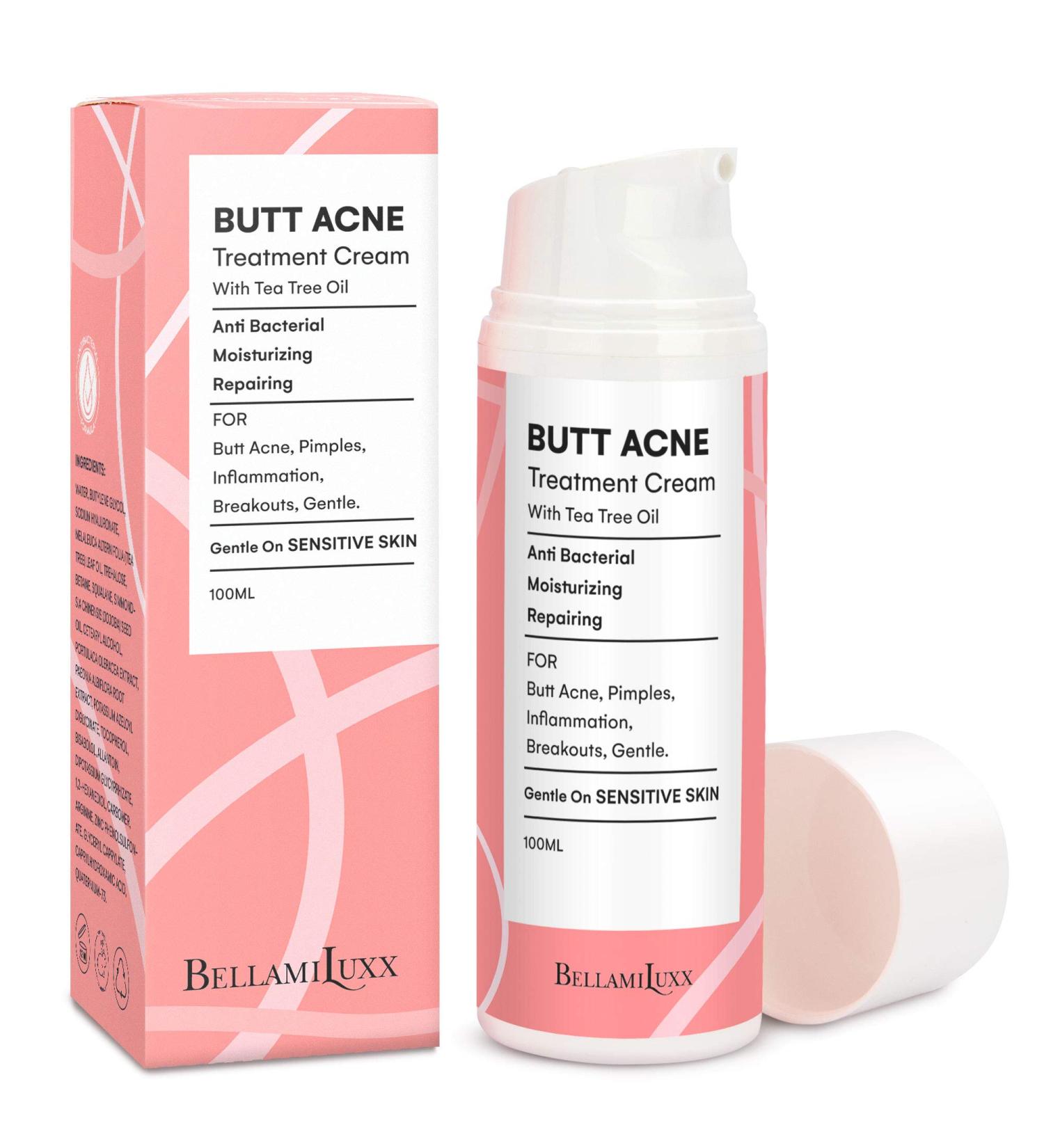 BellamiLuxx Butt Acne Clearing Lotion - Natural Plant Extracts for Acne Reduction, Moisture Balance, and Smooth Skin on Buttocks - Buy Online on GoSupps.com