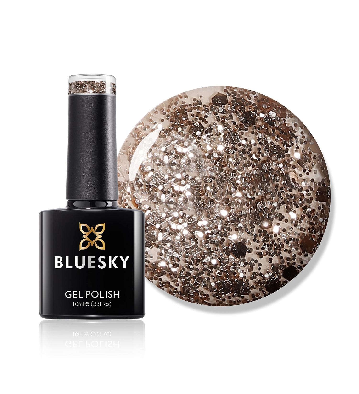 Bluesky Gel Nail Polish Luxury Gold Bsh015 Glitter Gold Long Lasting Chip Resistant 10 ml (Requires Drying Under UV LED Lamp) - Buy Online on GoSupps.com