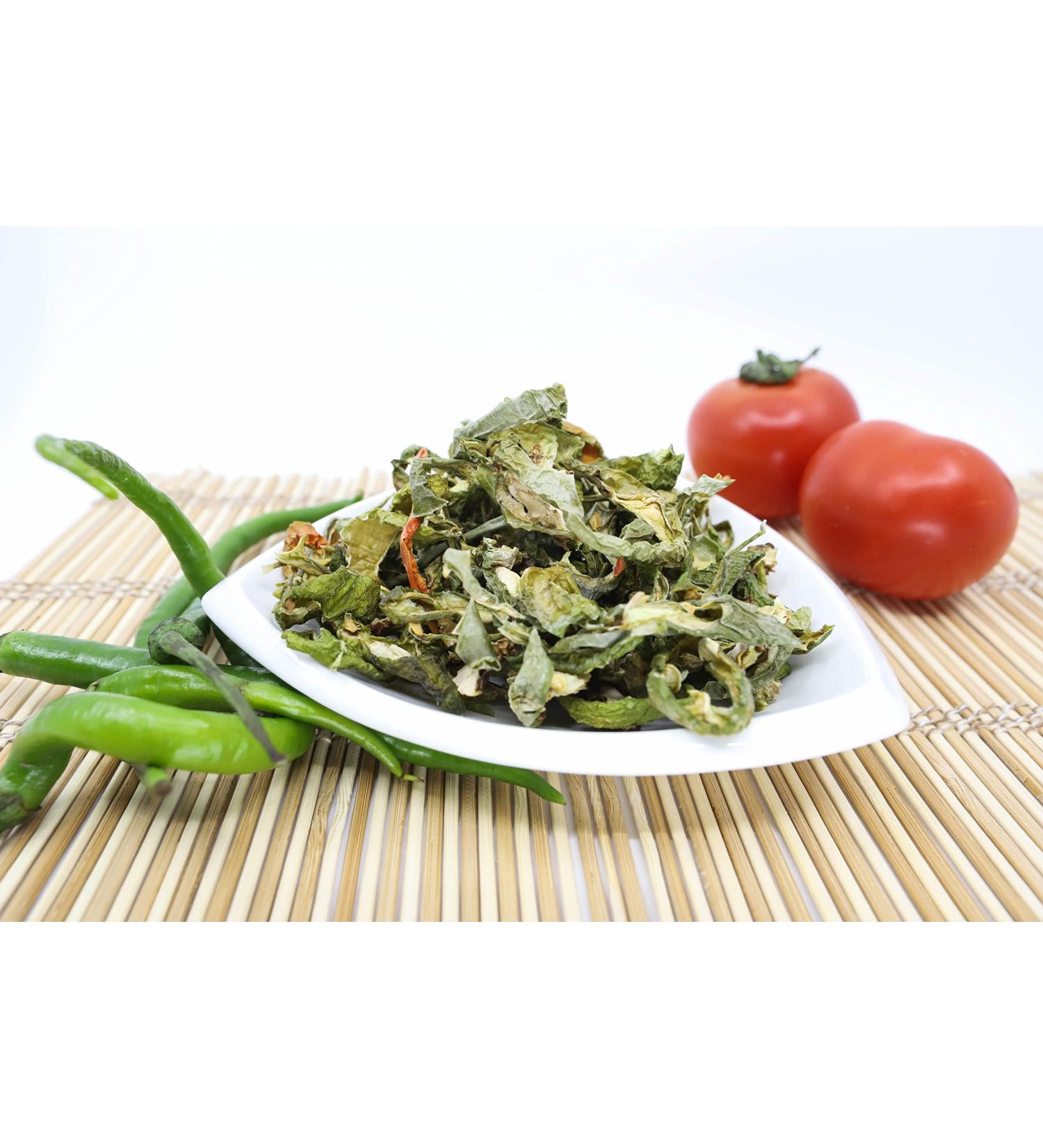 AKKA Whole Foods | Premium Sun Dried Whole Green Peppers | Vegan Friendly | Natural Healthy Snack | No Added Sugar | 250g Pack - Buy Online on GoSupps.com