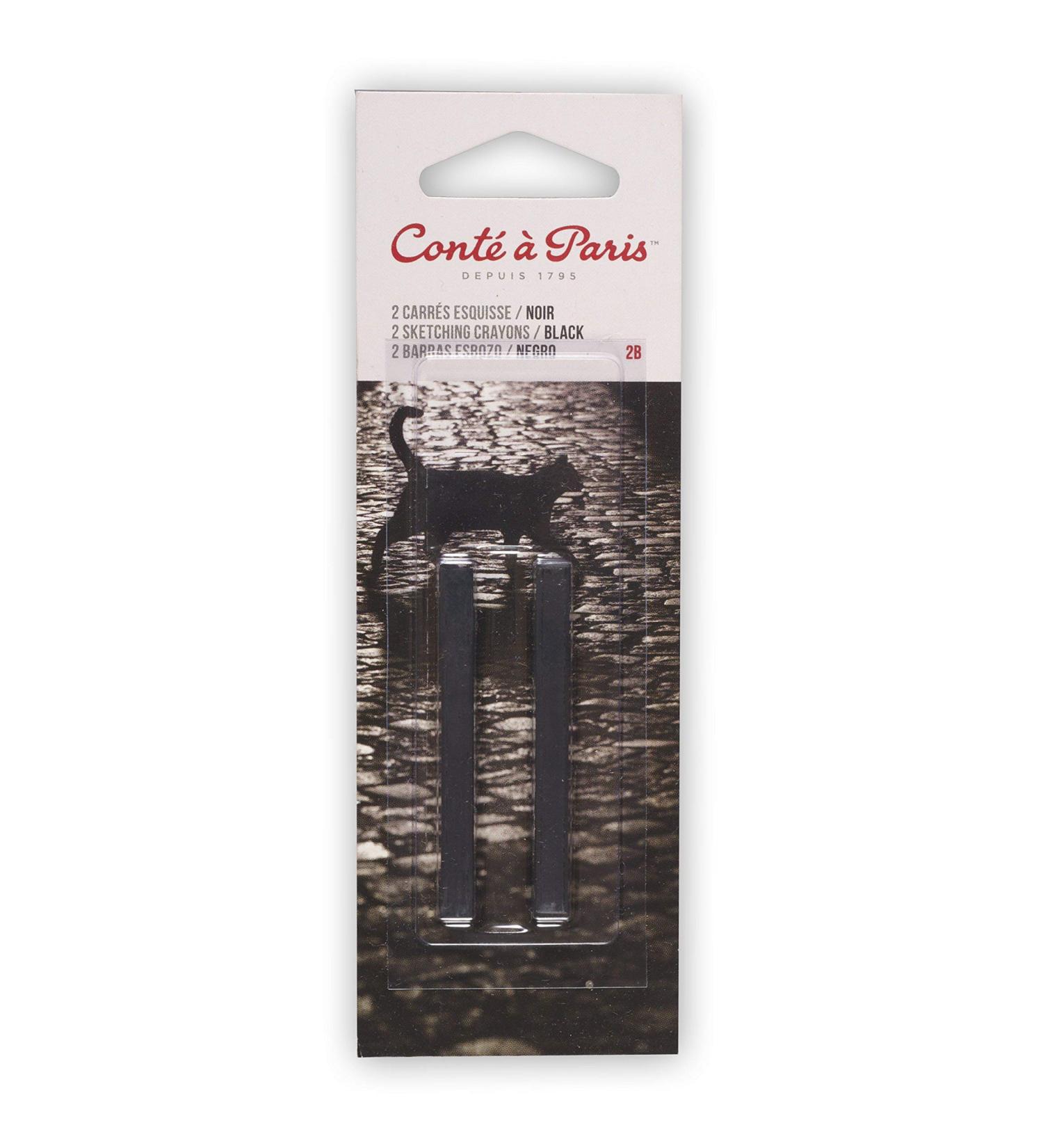 Cont Paris 2B Sketching Crayons - Black, 2 Count, 2.5X.25 inch - Buy Online on GoSupps.com