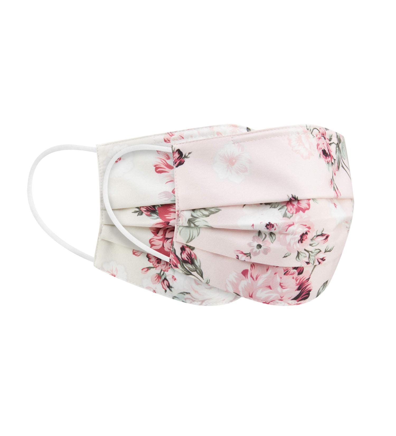 PALE MALE BOX BRAND Fabric Face Masks - Pleated Silky Satin with Adjustable Nose Wire in Ivory & Pink | Medium Size for Comfort & Style - Buy Online on GoSupps.com