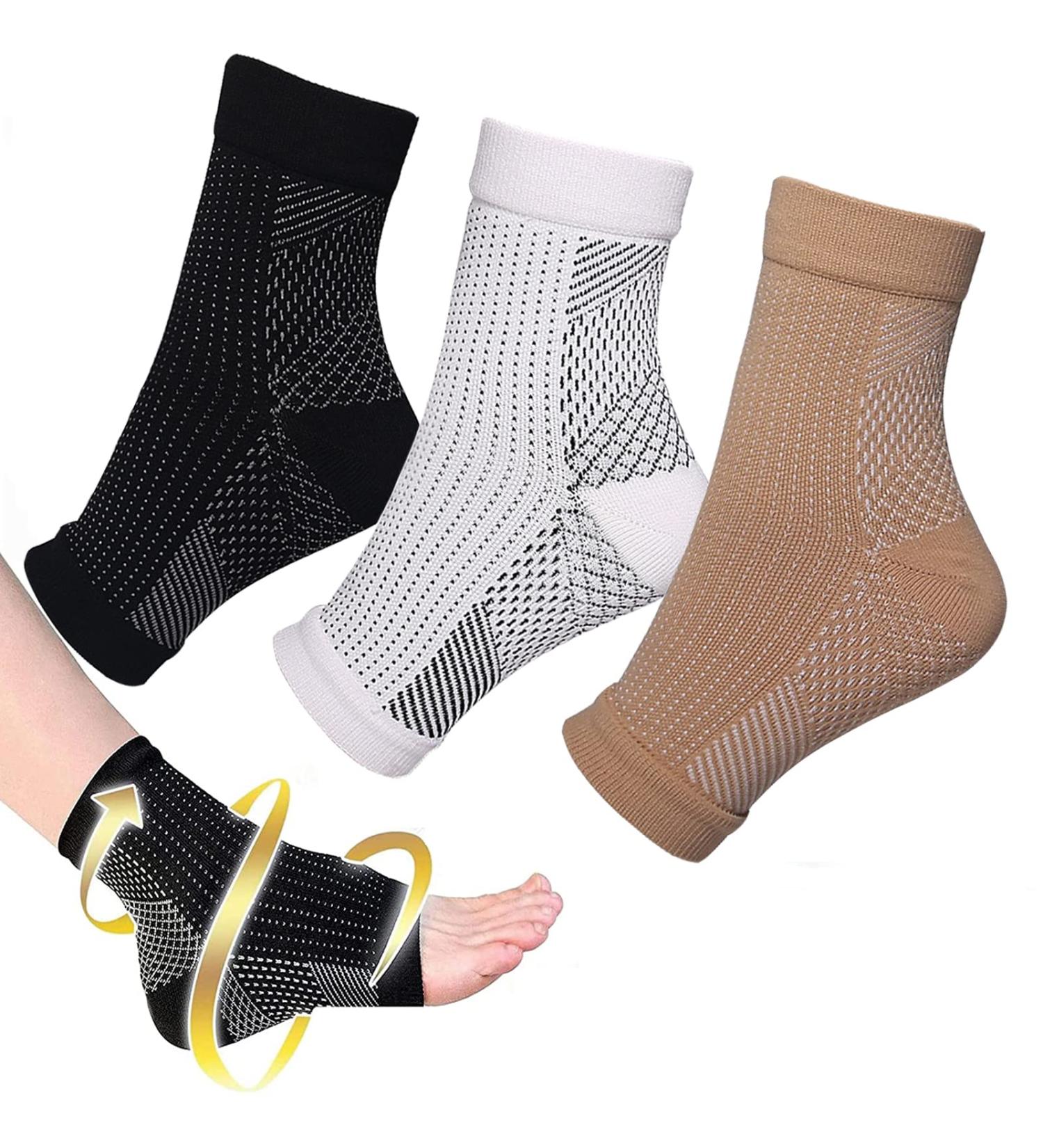 Rylara Dr Sock Soothers Compression Foot Sleeve Support Socks for Neuropathy & Plantar Fasciitis - Men and Women - 3Pairs-Mix S/M - Buy Online on GoSupps.com