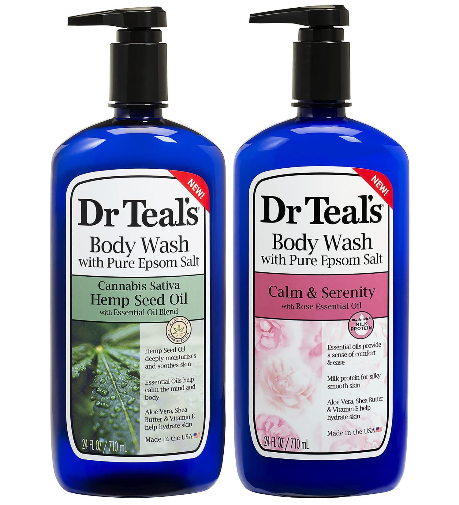 Dr Teal's Body Wash Combo Pack - Hemp Seed Oil & Calm & Serenity - 48 fl oz (Total) - Buy Online on GoSupps.com