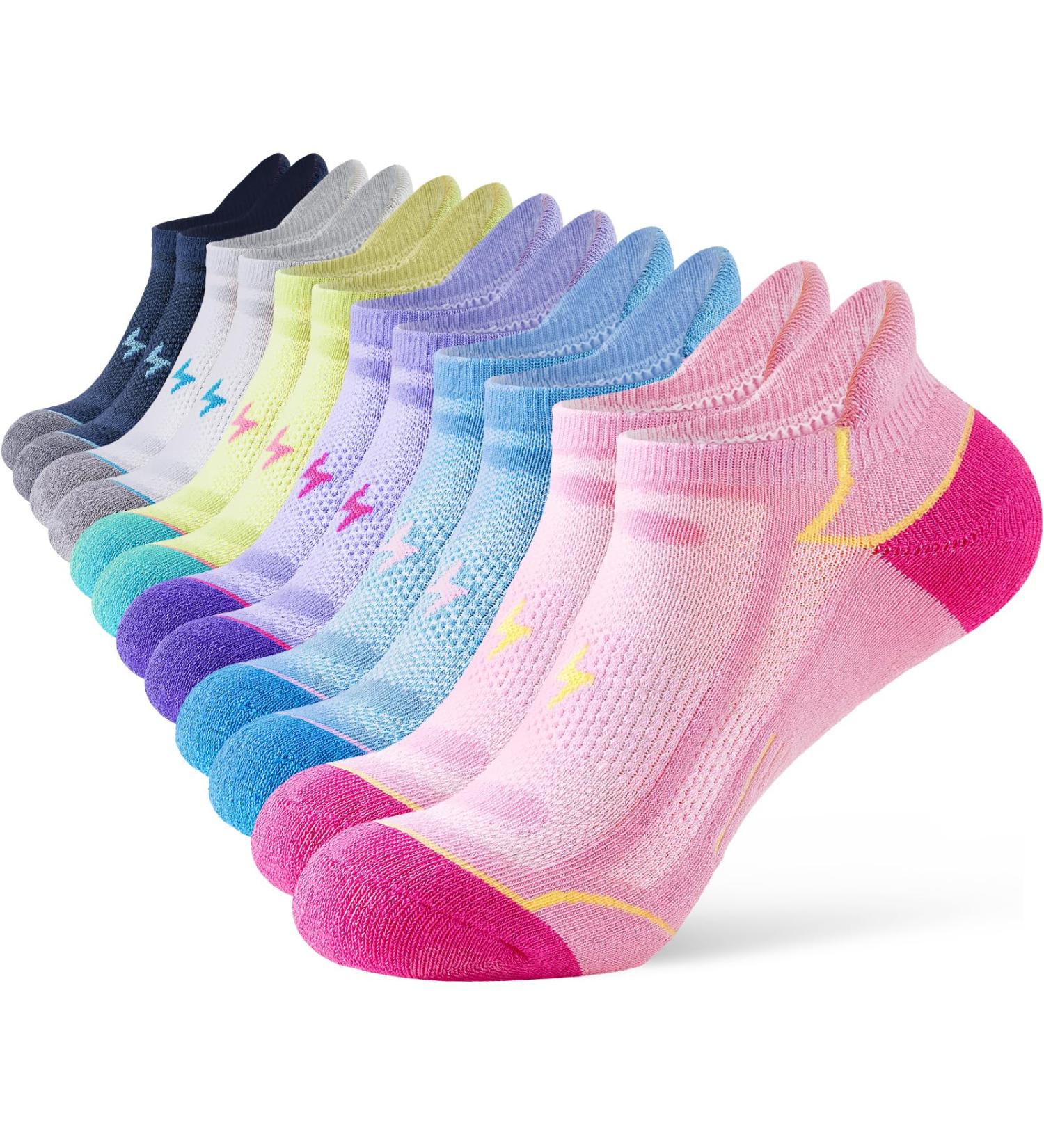 Buy Niorasen Women's Sports Socks - Breathable Anti-Bubbles 6 Pairs Multicolored Sizes 35-42 - Perfect for Running & Athletics - Buy Online on GoSupps.com